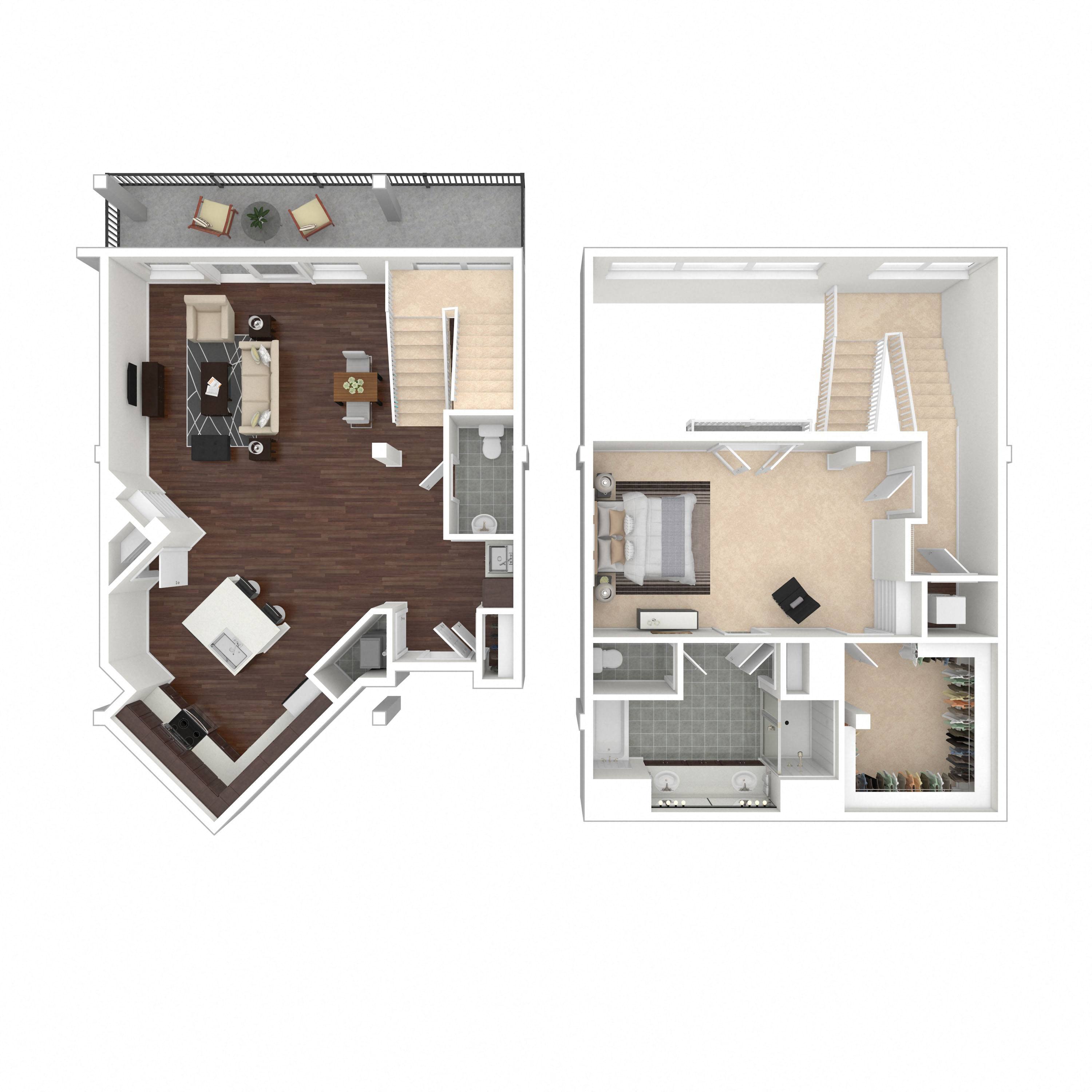 Floor plan layout diagram for 1J
