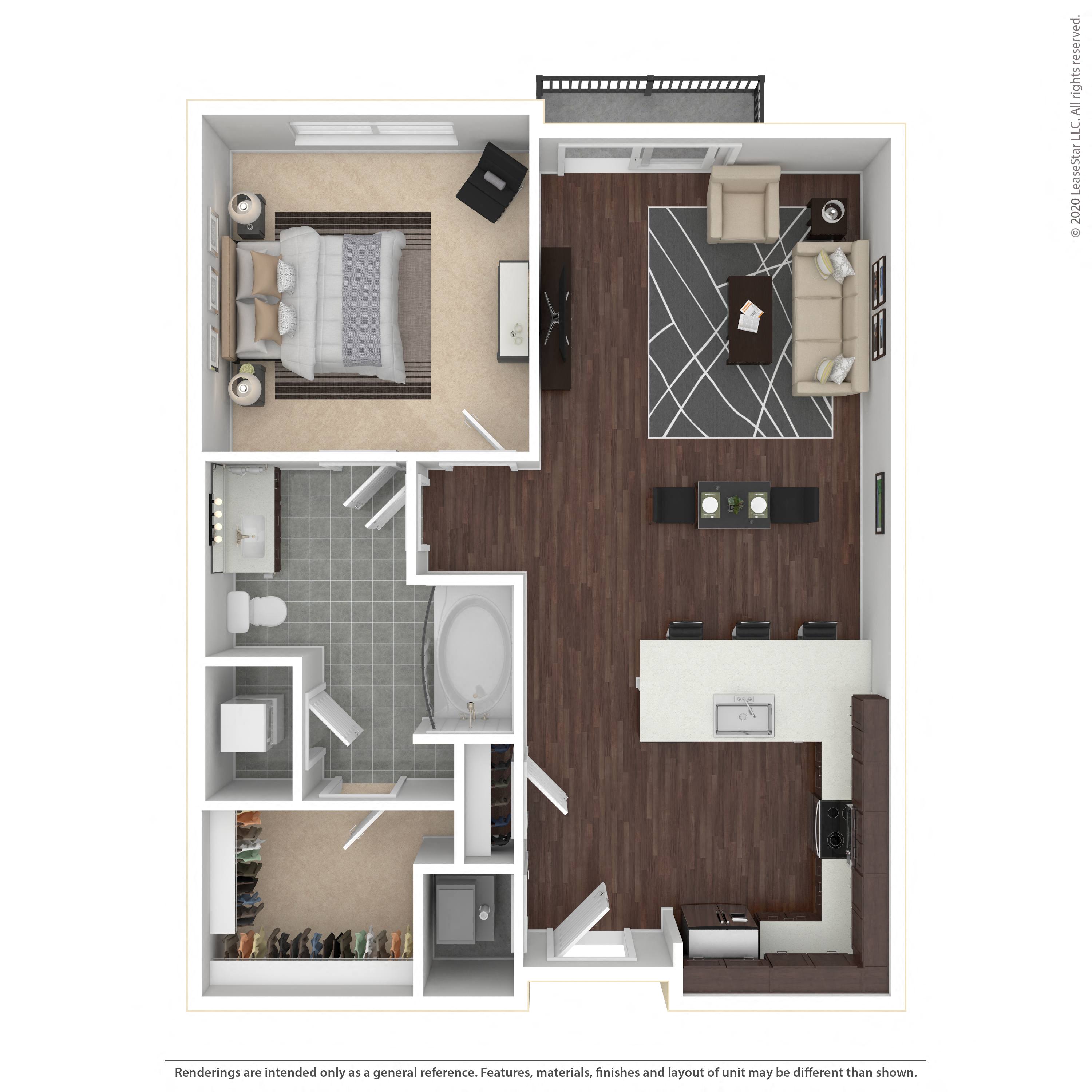 Floor plan layout diagram for 1C