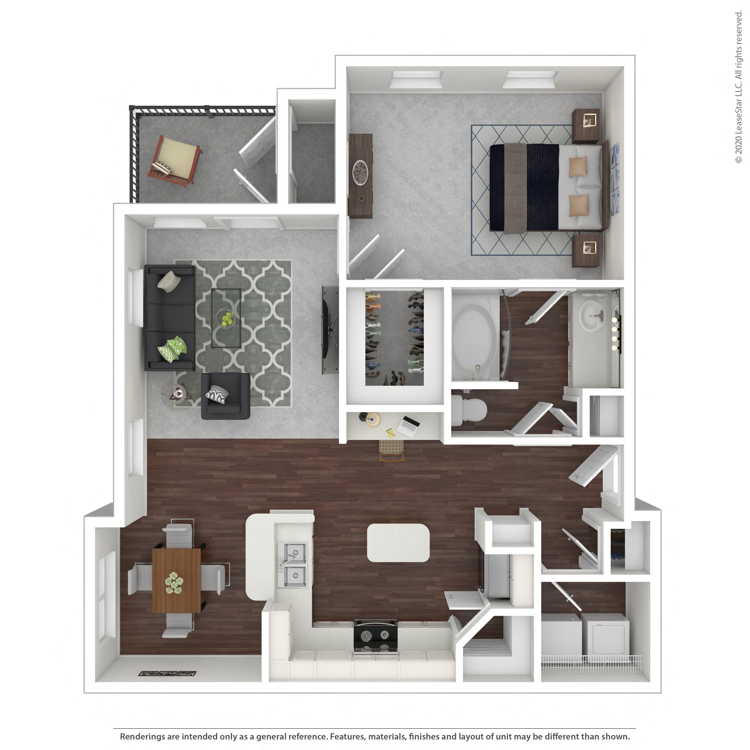 Floor plan layout diagram for 1B