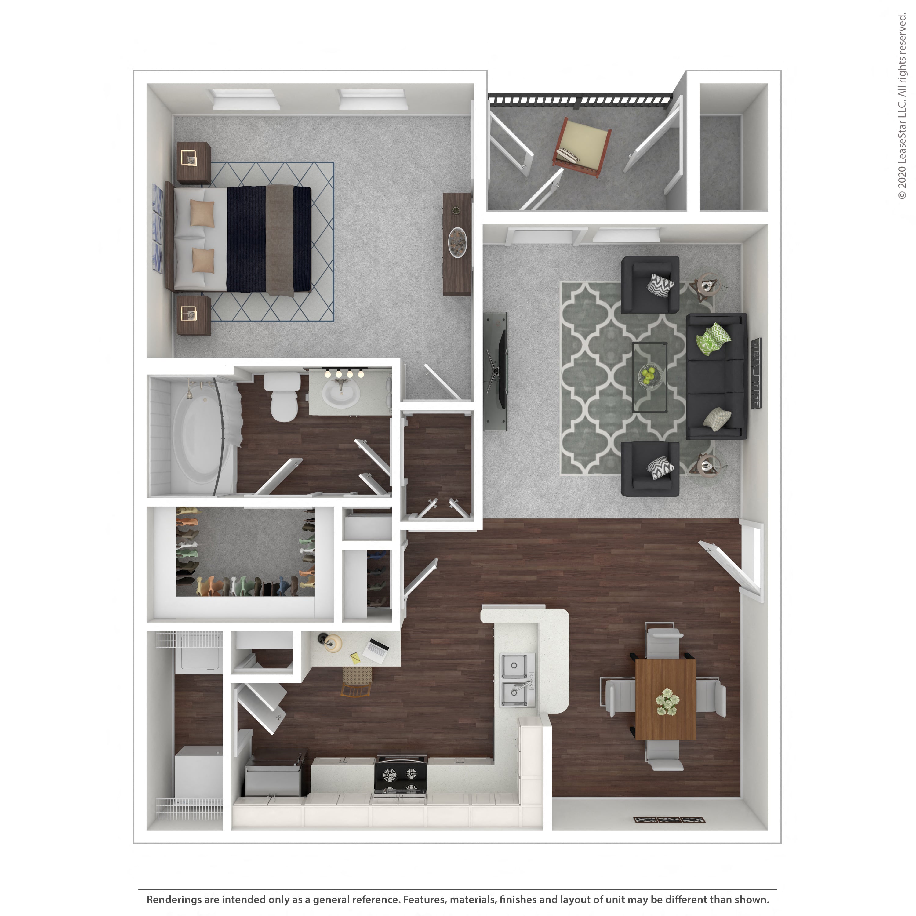 Floor plan layout diagram for 1C