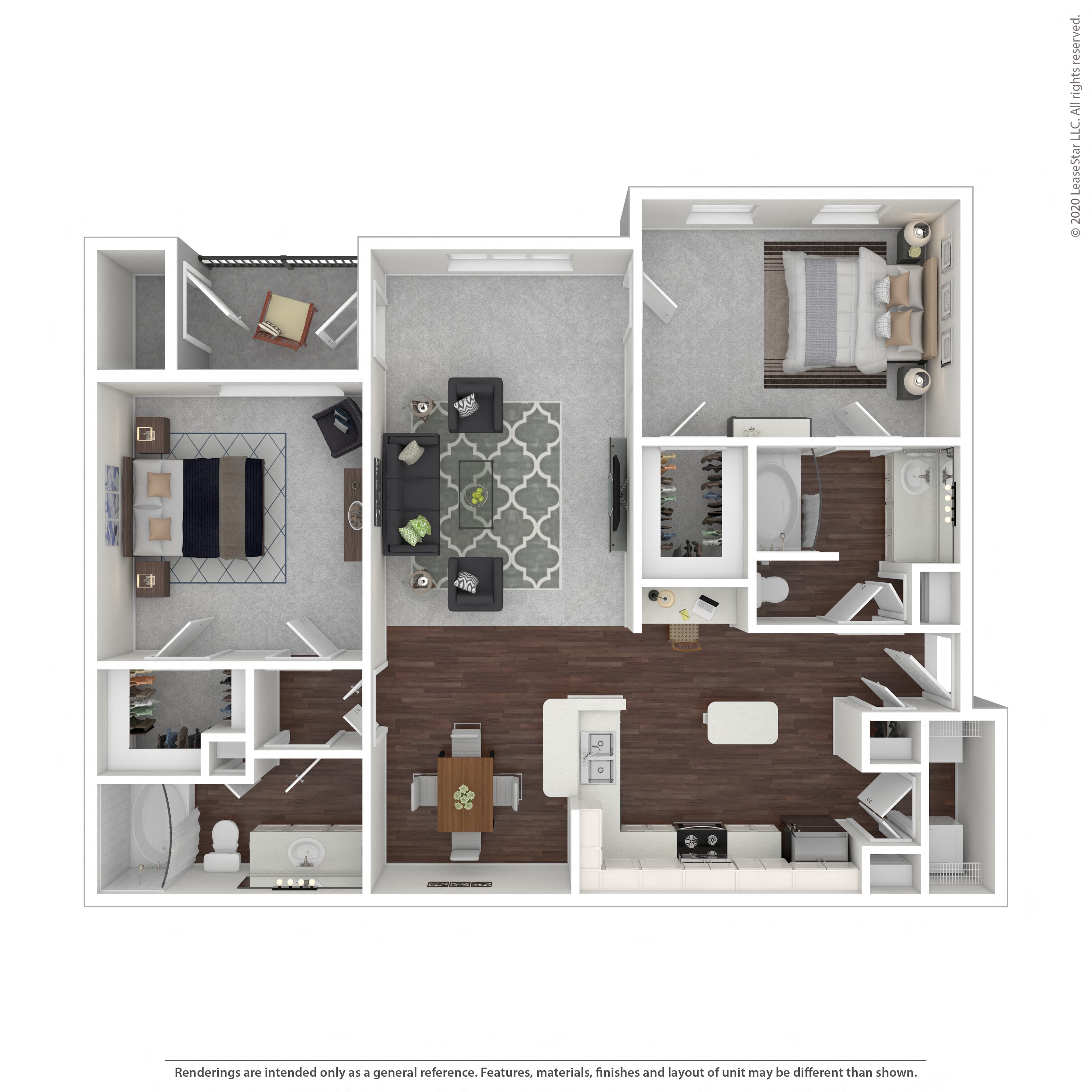 Floor plan layout diagram for 2C