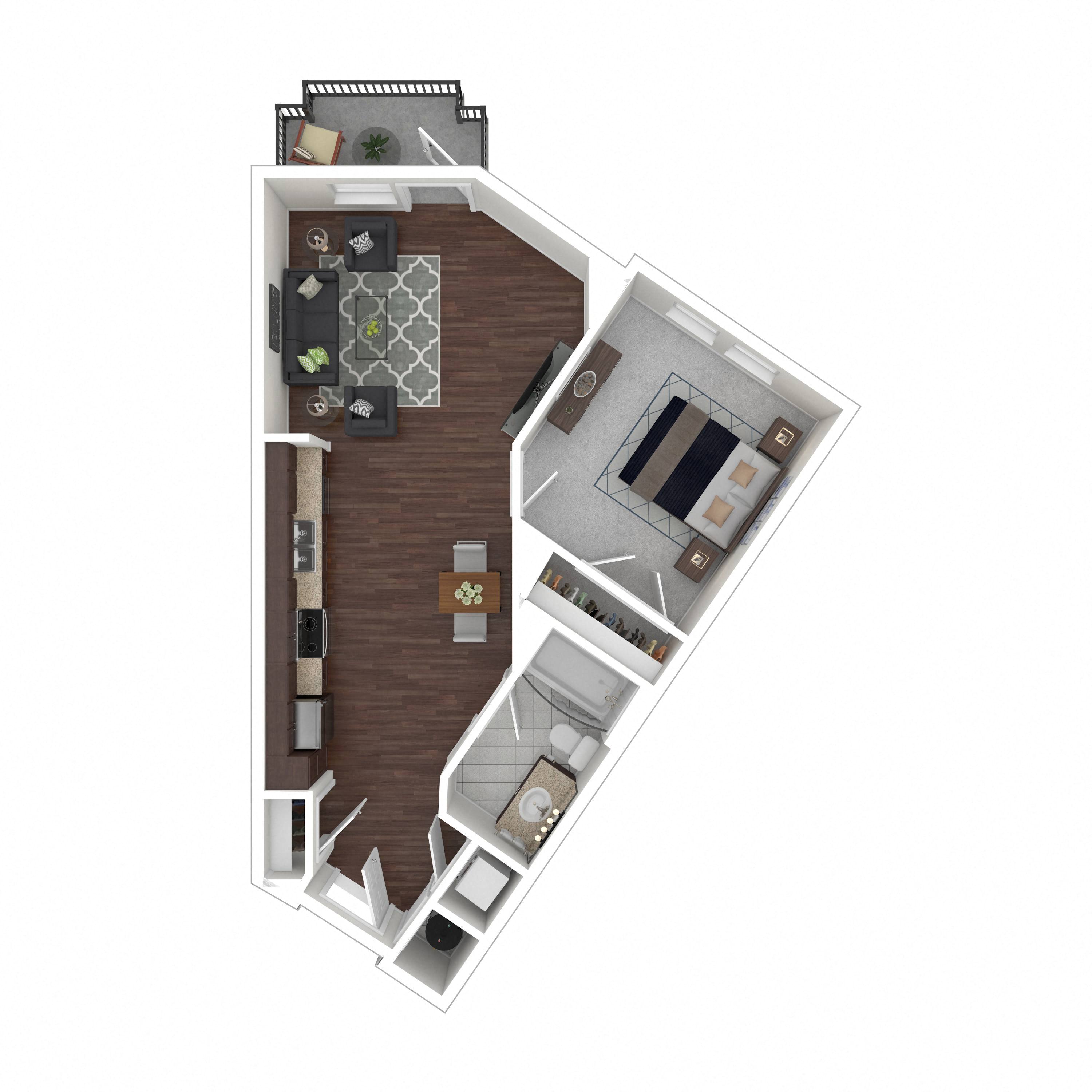 Floor plan layout diagram for 1A