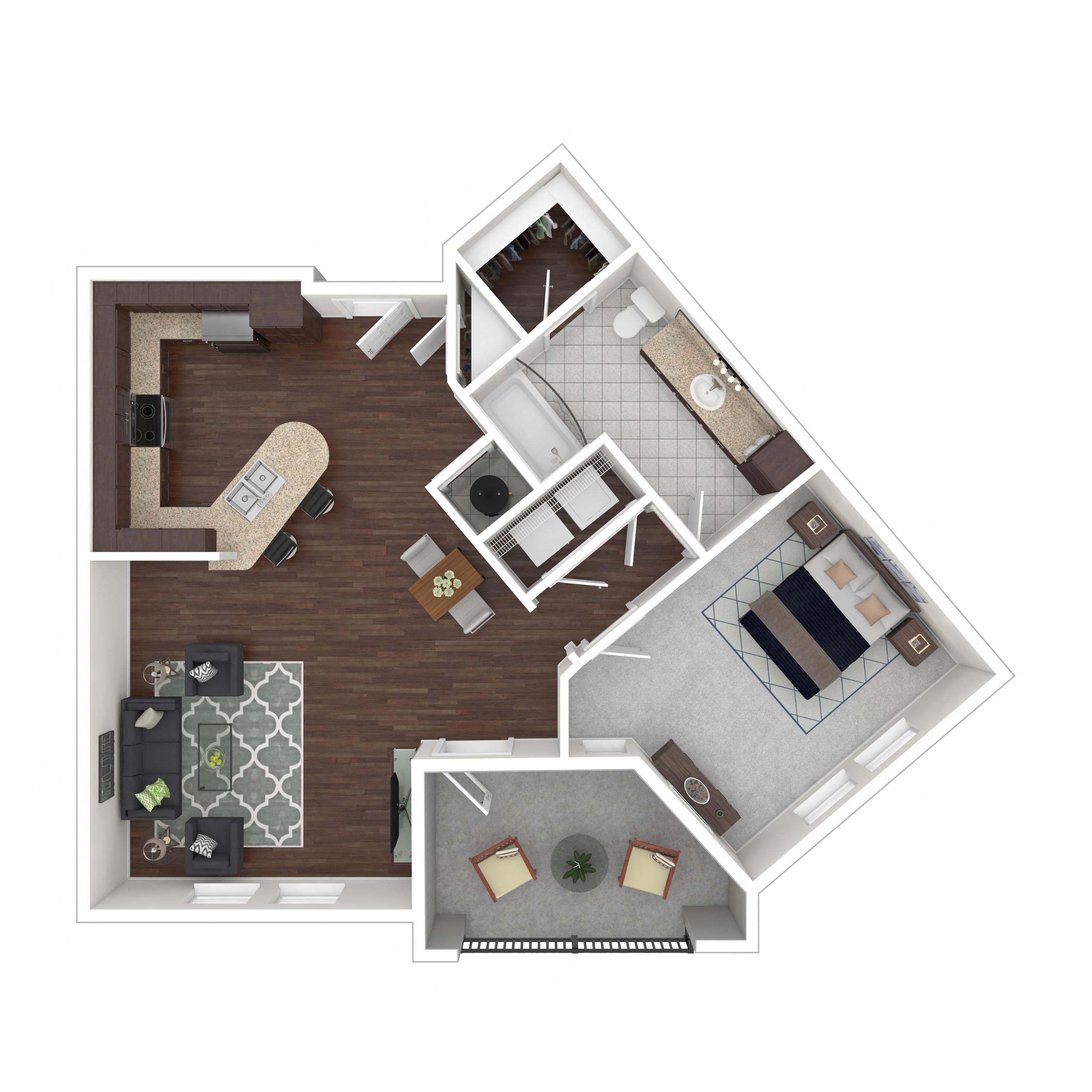 Floor plan layout diagram for 1D