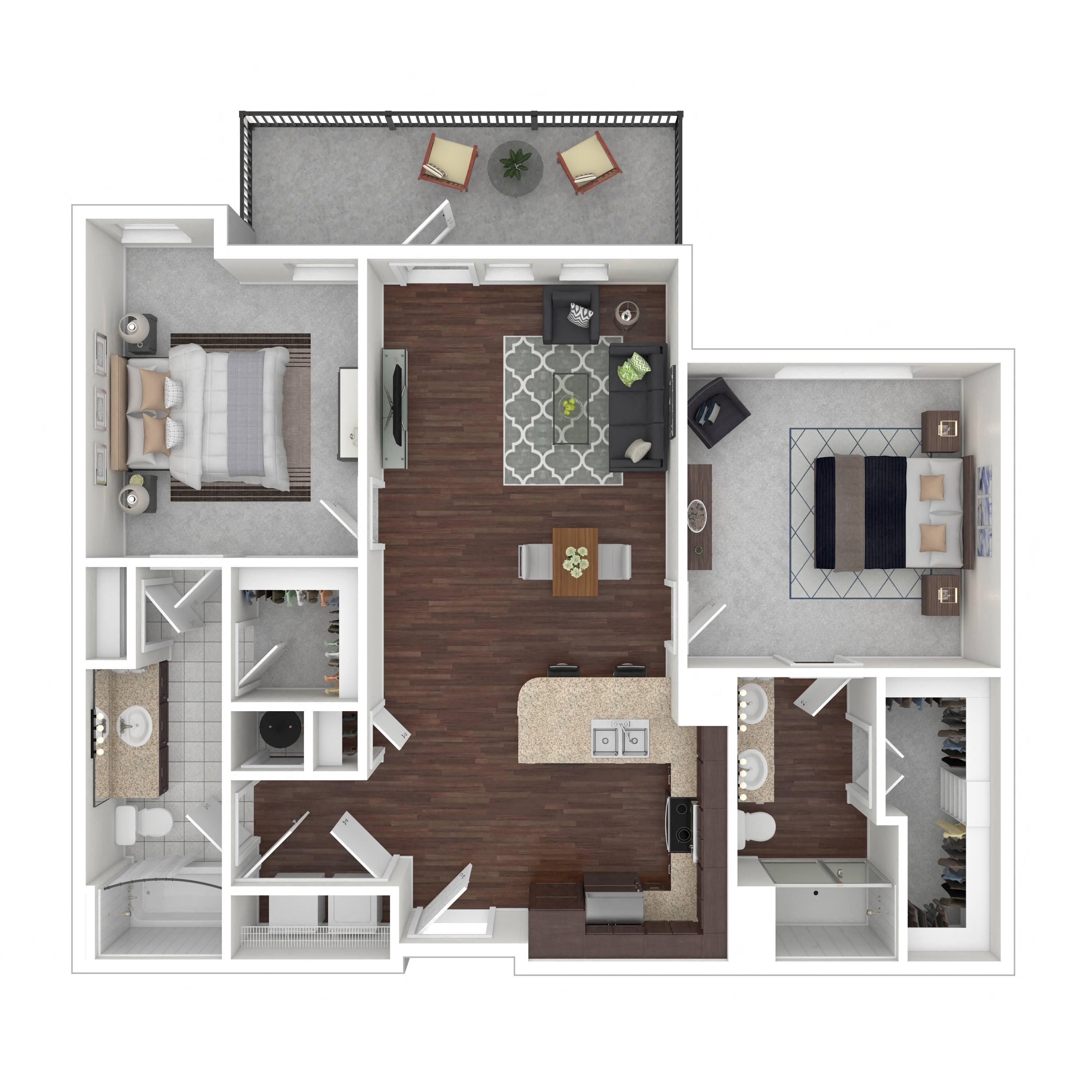 Floor plan layout diagram for 2C