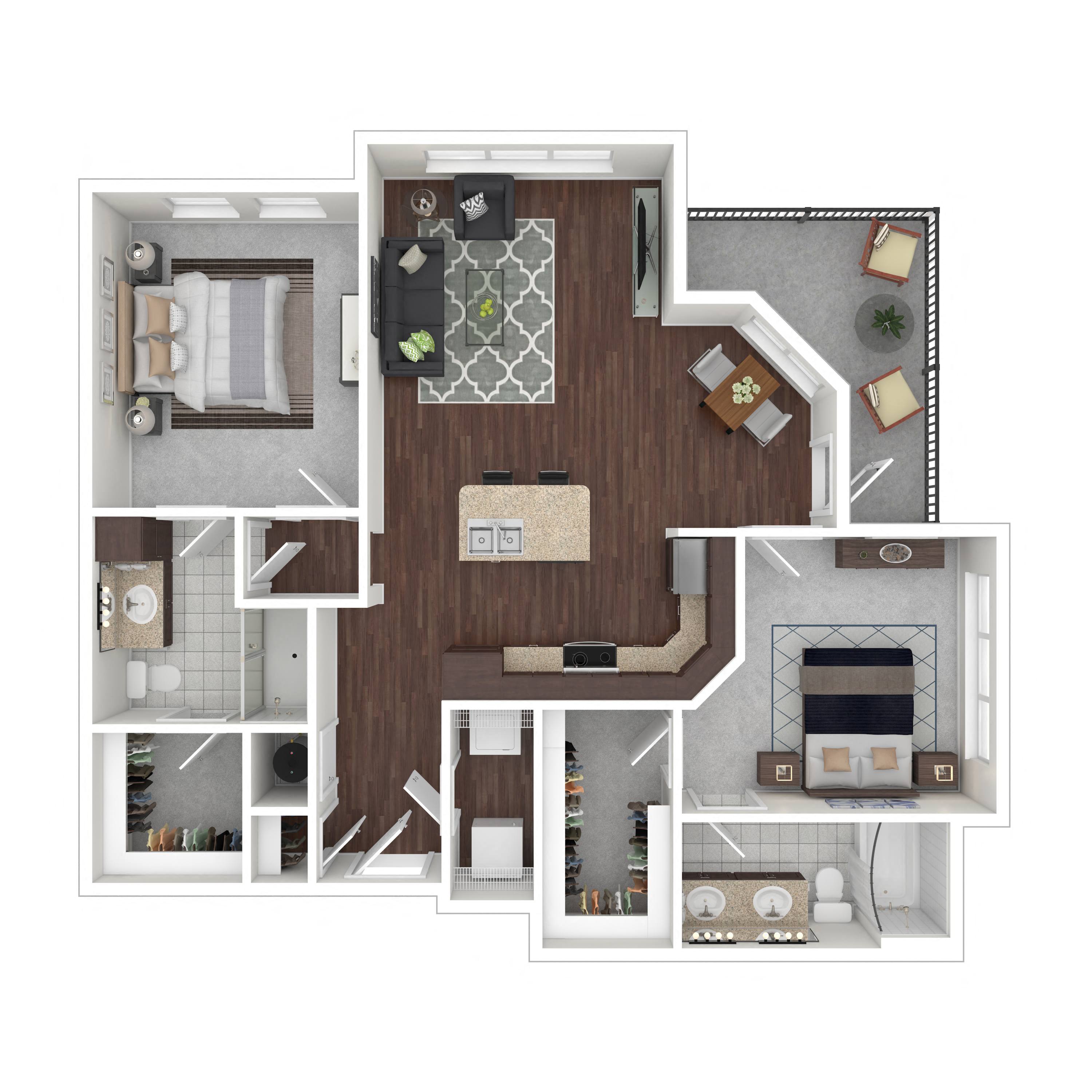 Floor plan layout diagram for 2D