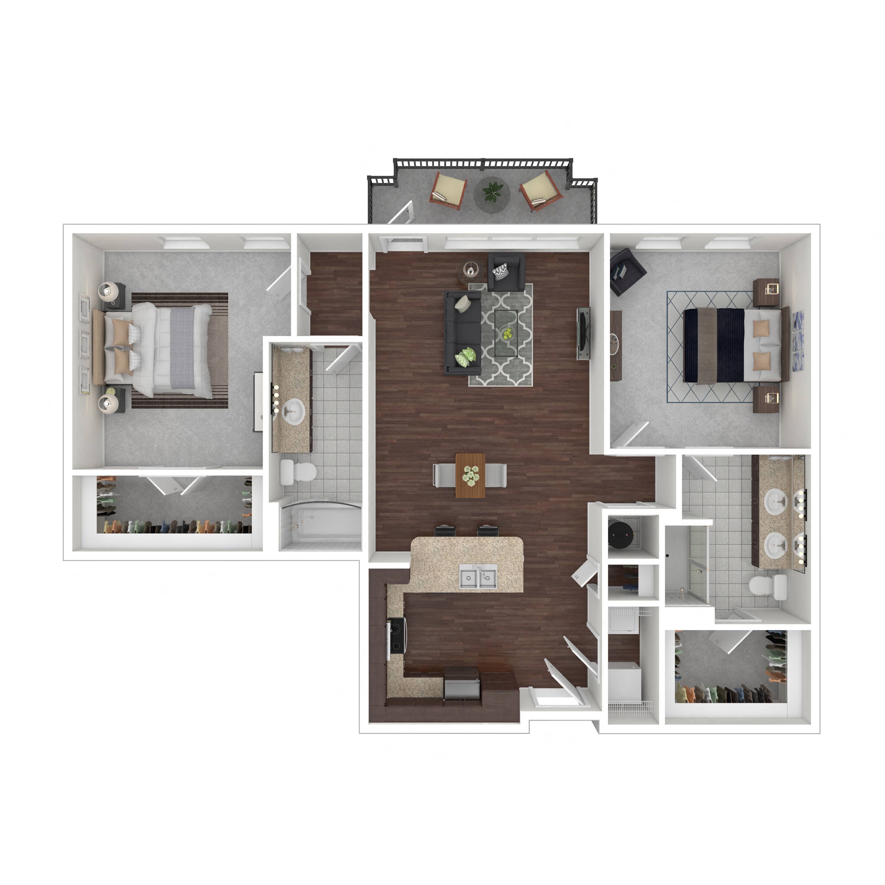 Floor plan layout diagram for 2E