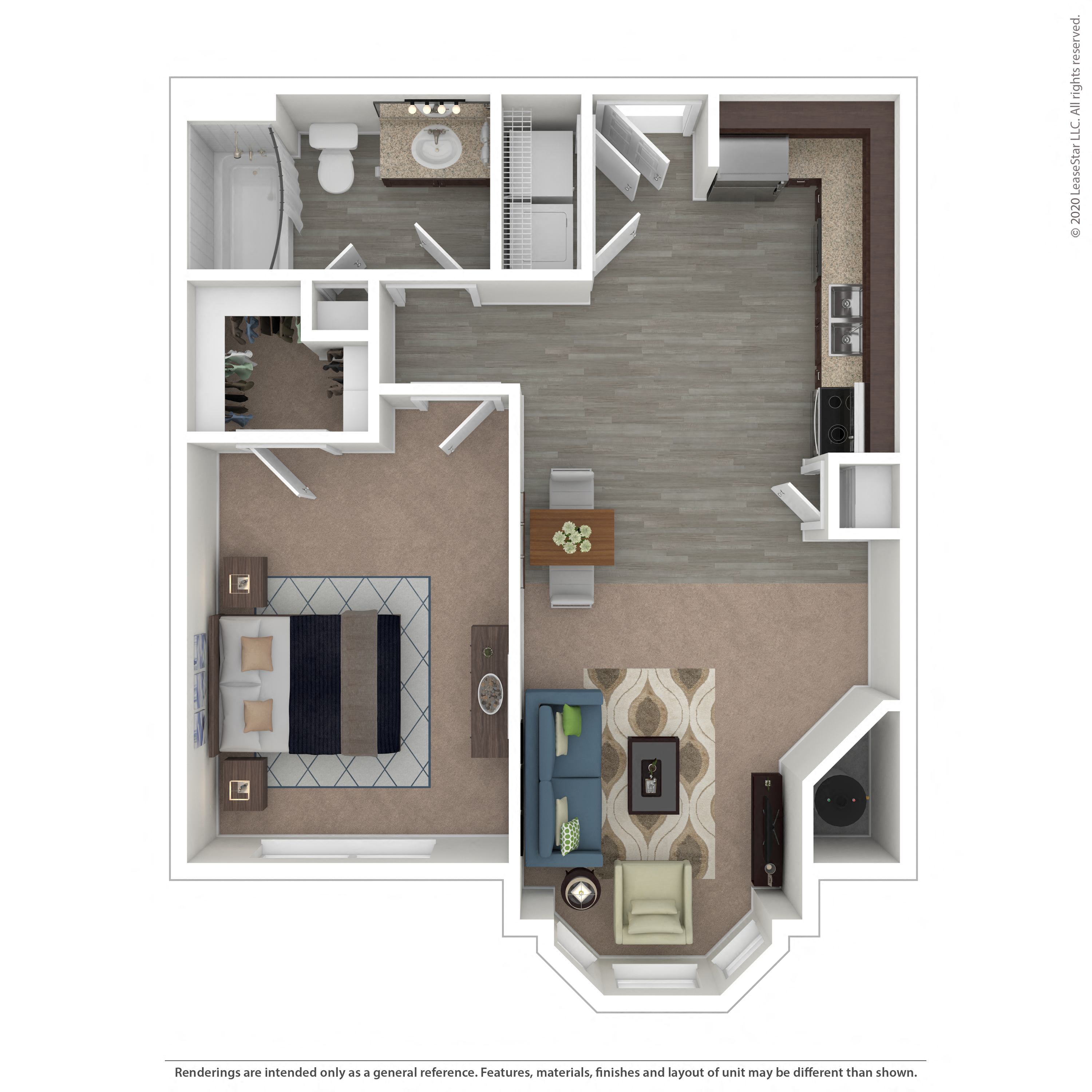 Floor plan layout diagram for 1A