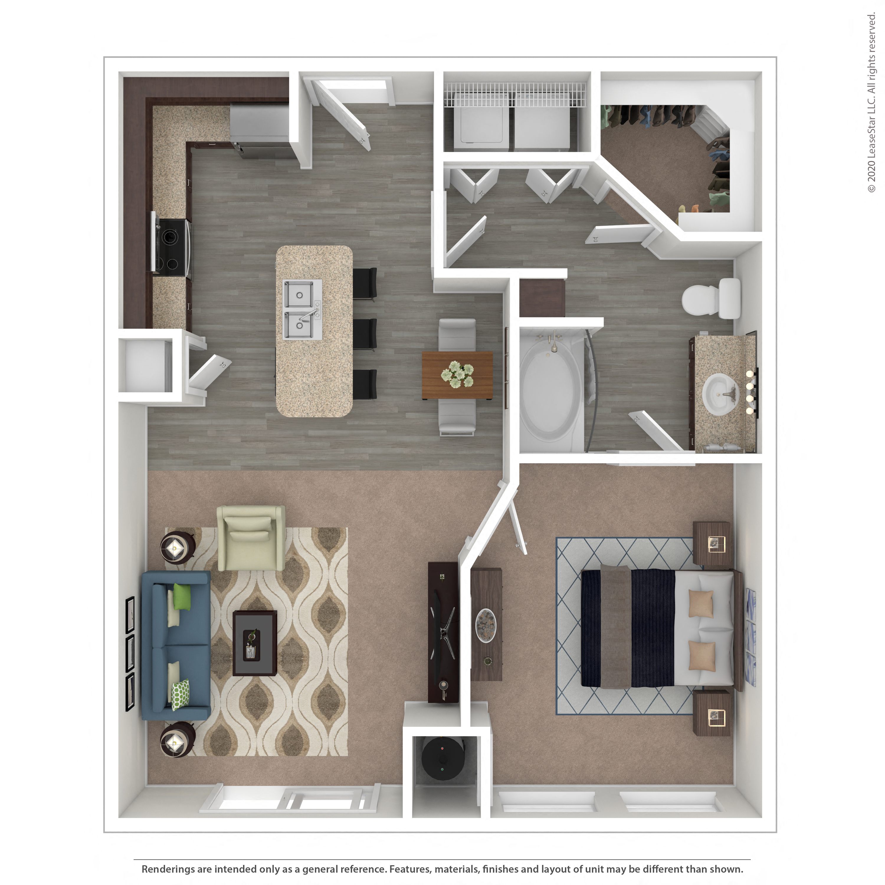 Floor plan layout diagram for 1B