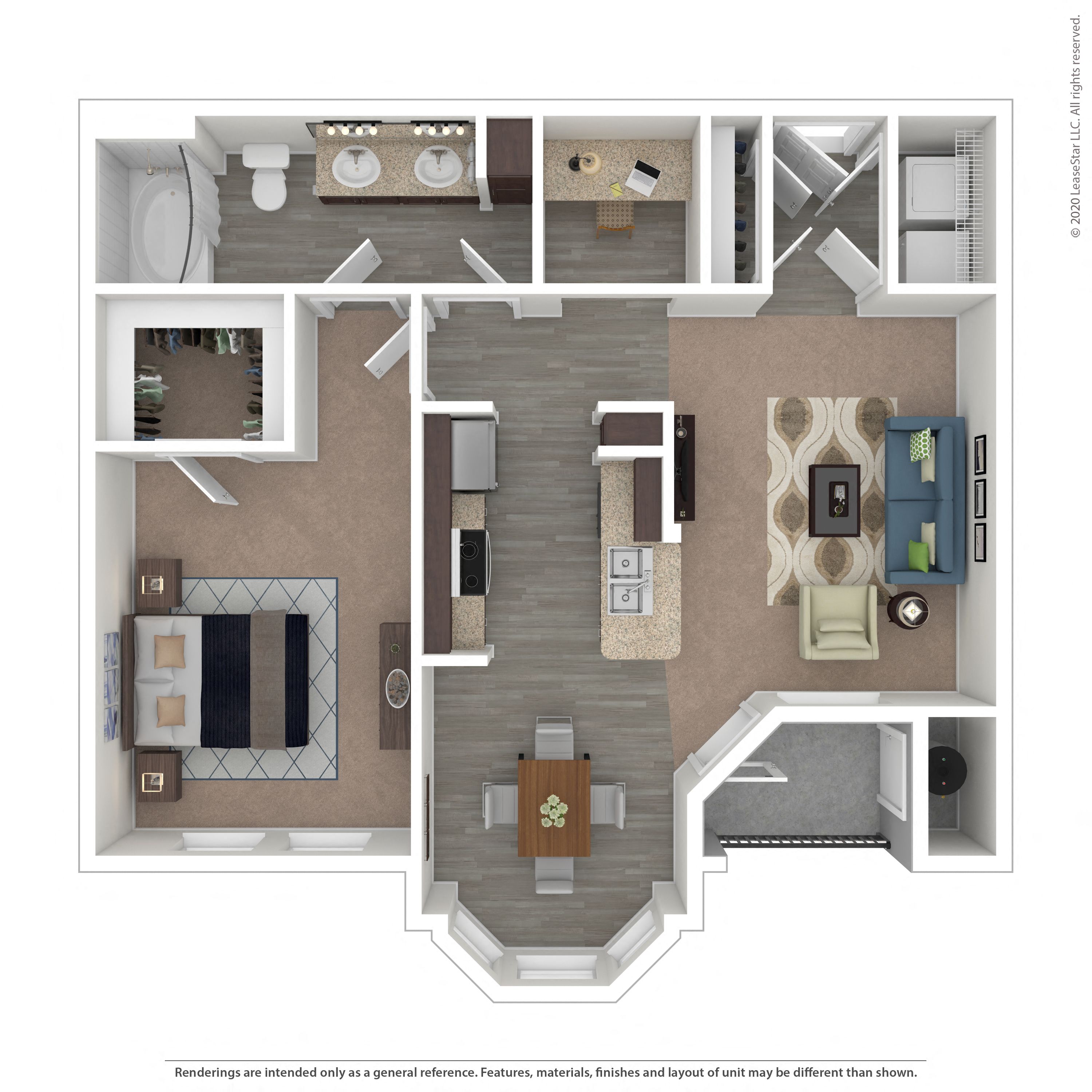 Floor plan layout diagram for 1C