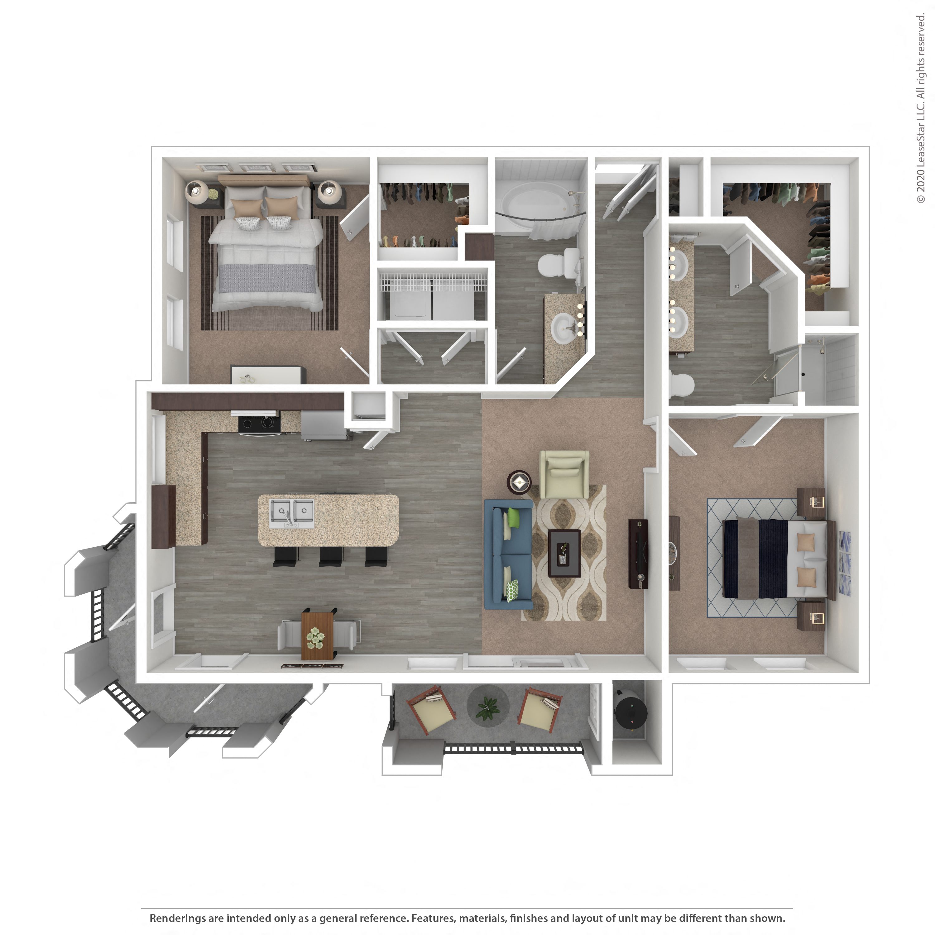 Floor plan layout diagram for 2C