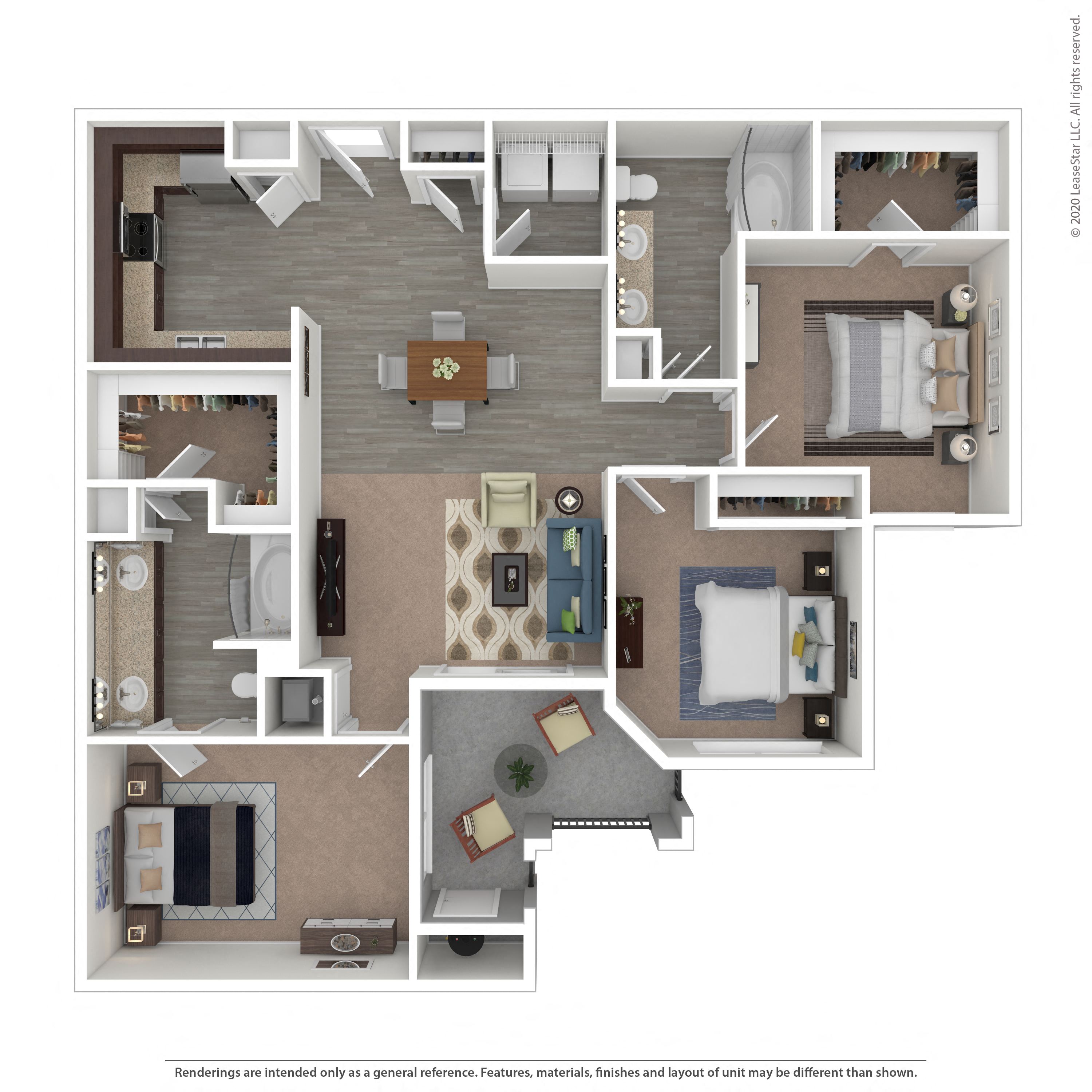 Floor plan layout diagram for 3A