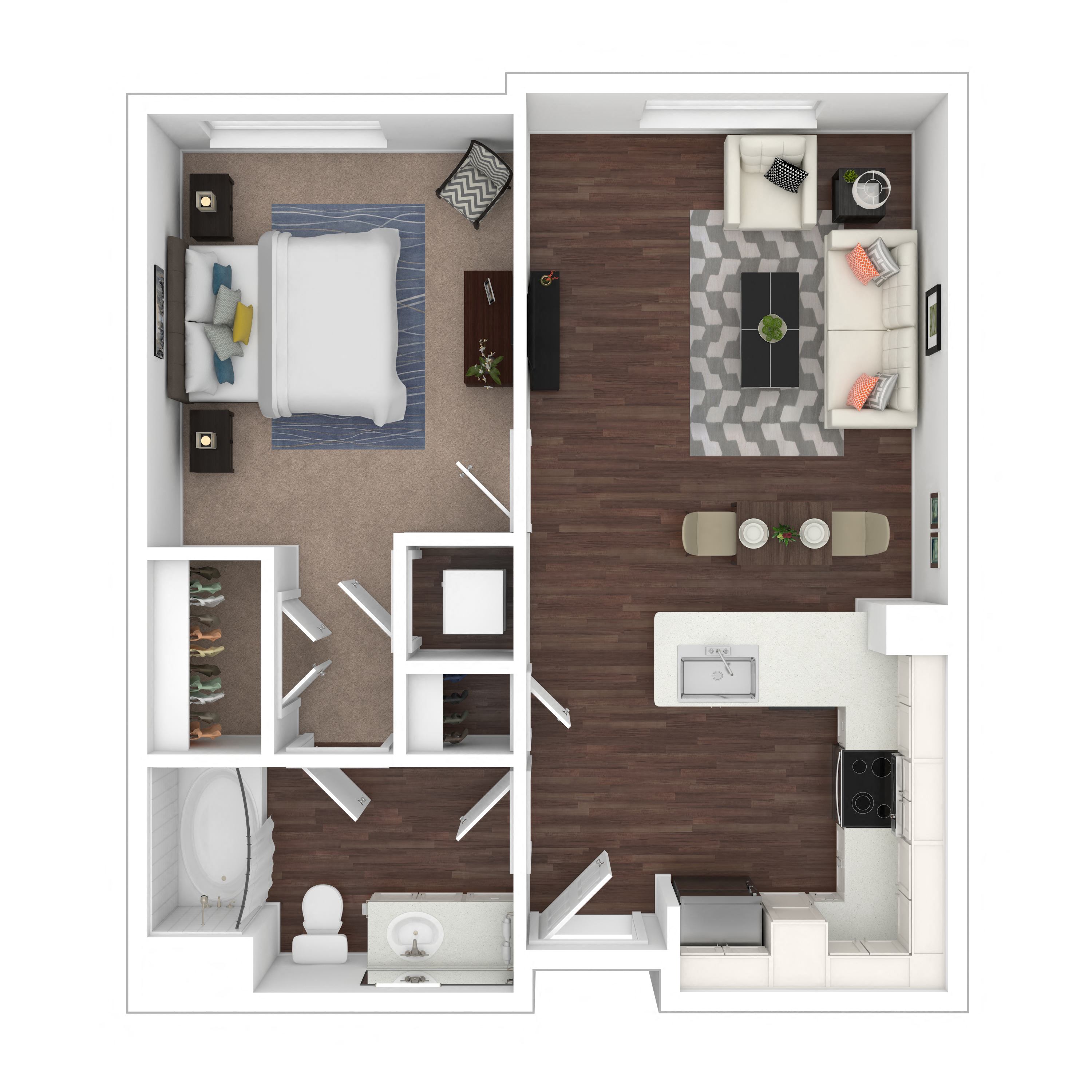 Floor plan layout diagram for 1B