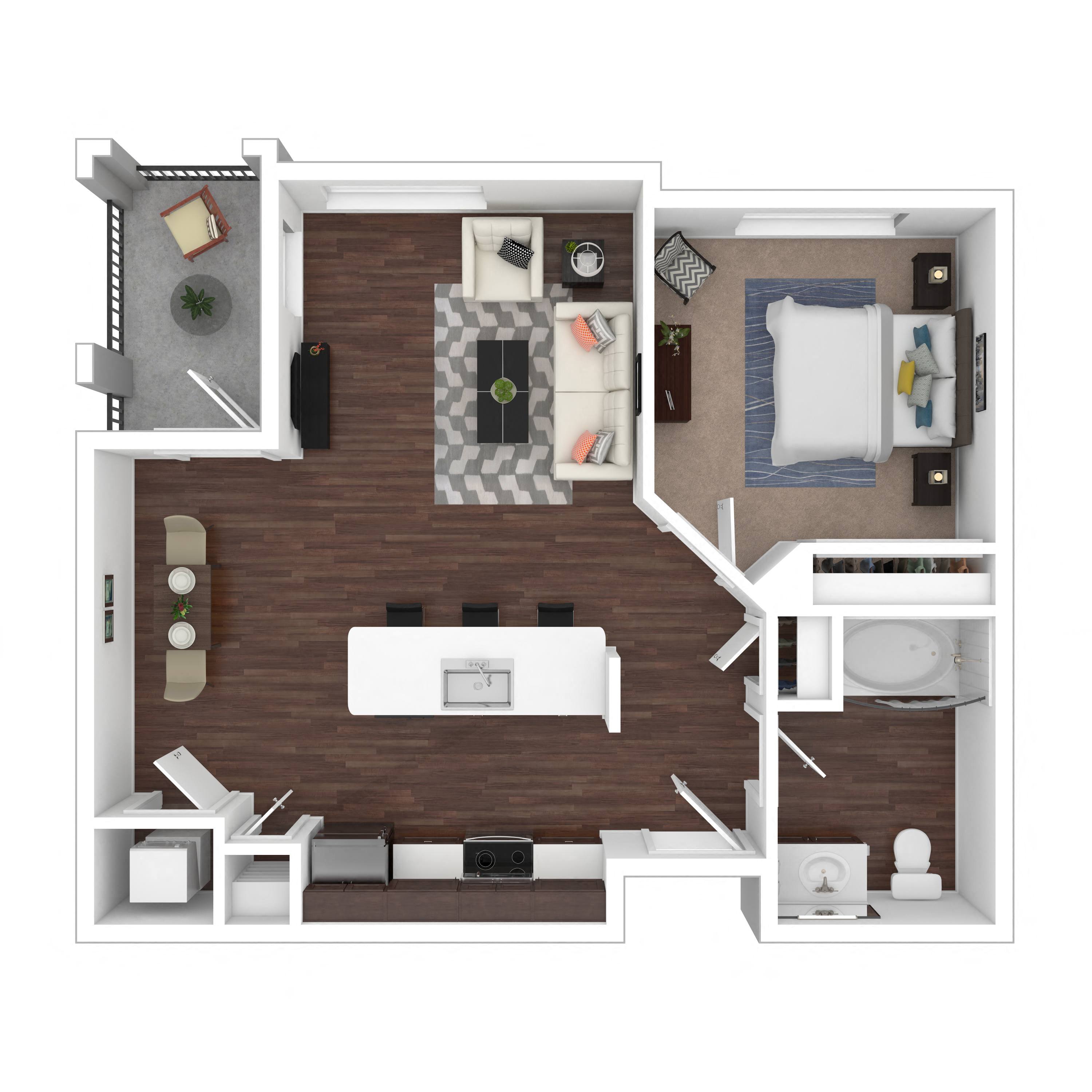 Floor plan layout diagram for 1D