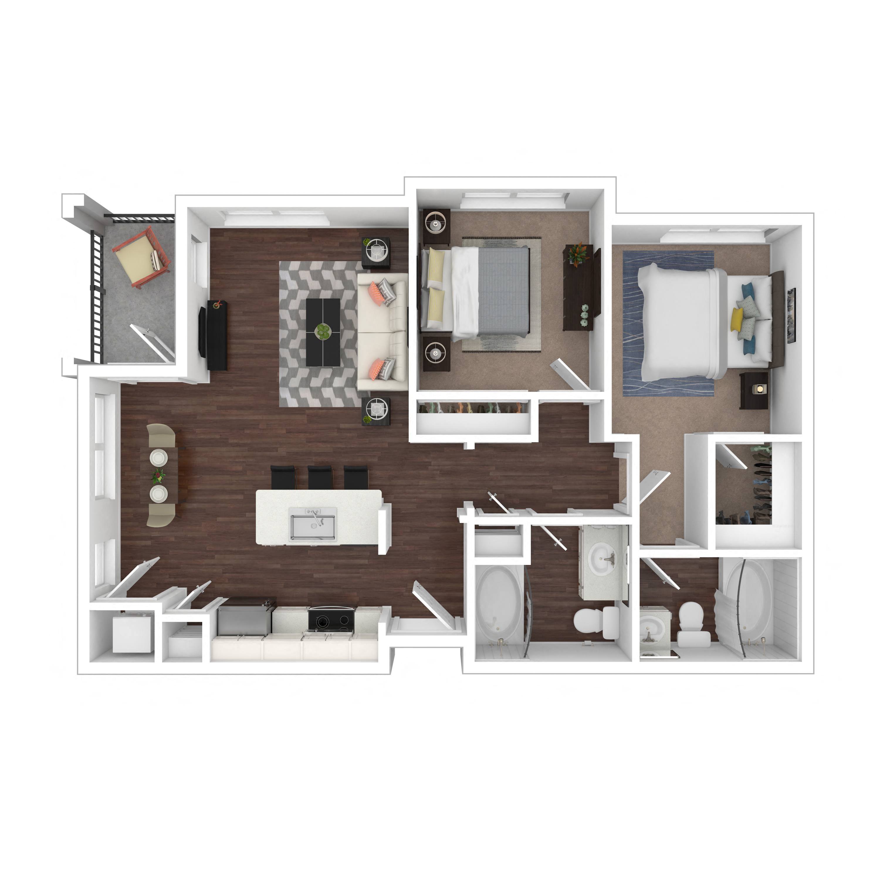 Floor plan layout diagram for 2C