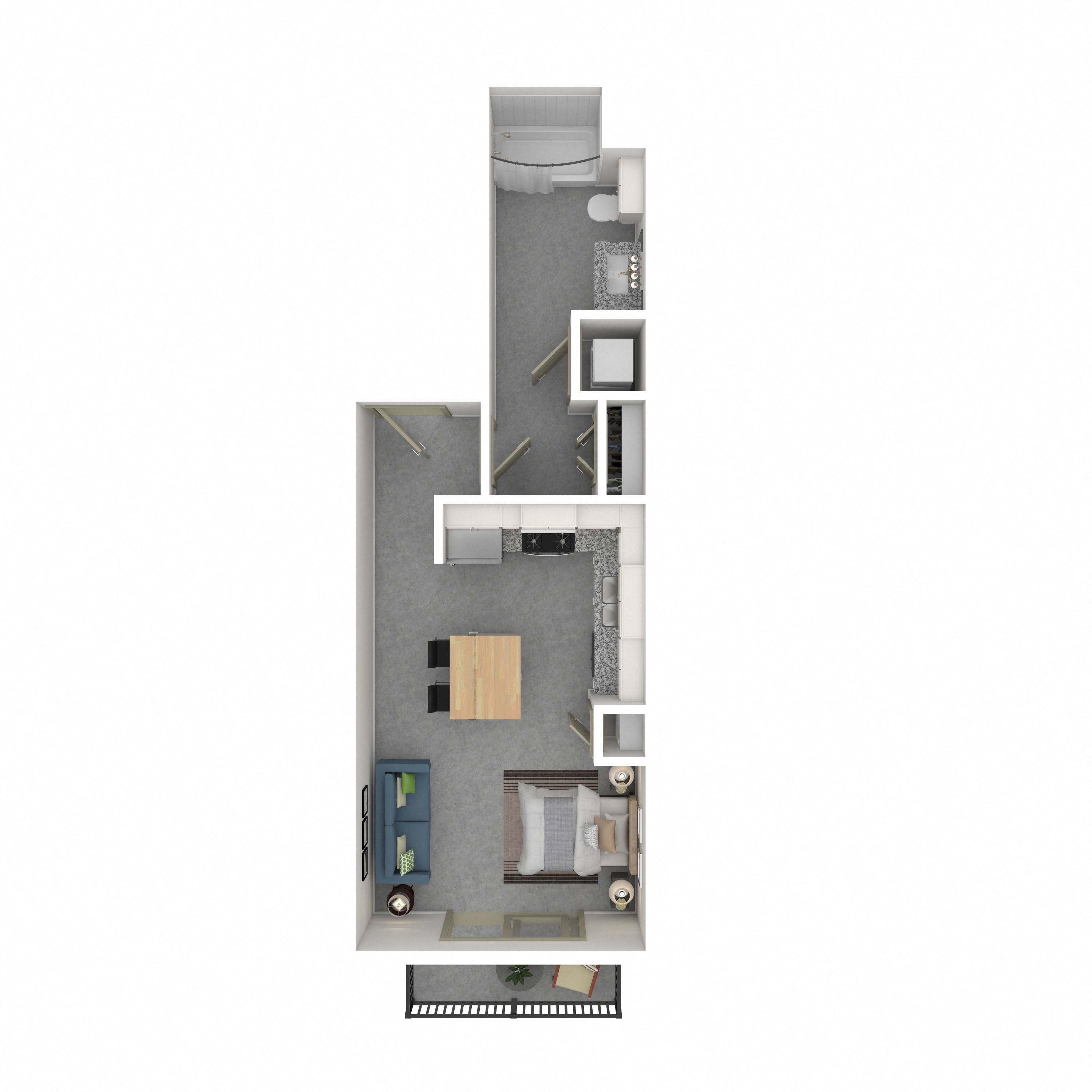 Floor plan layout diagram for 0B - AFFORDABLE