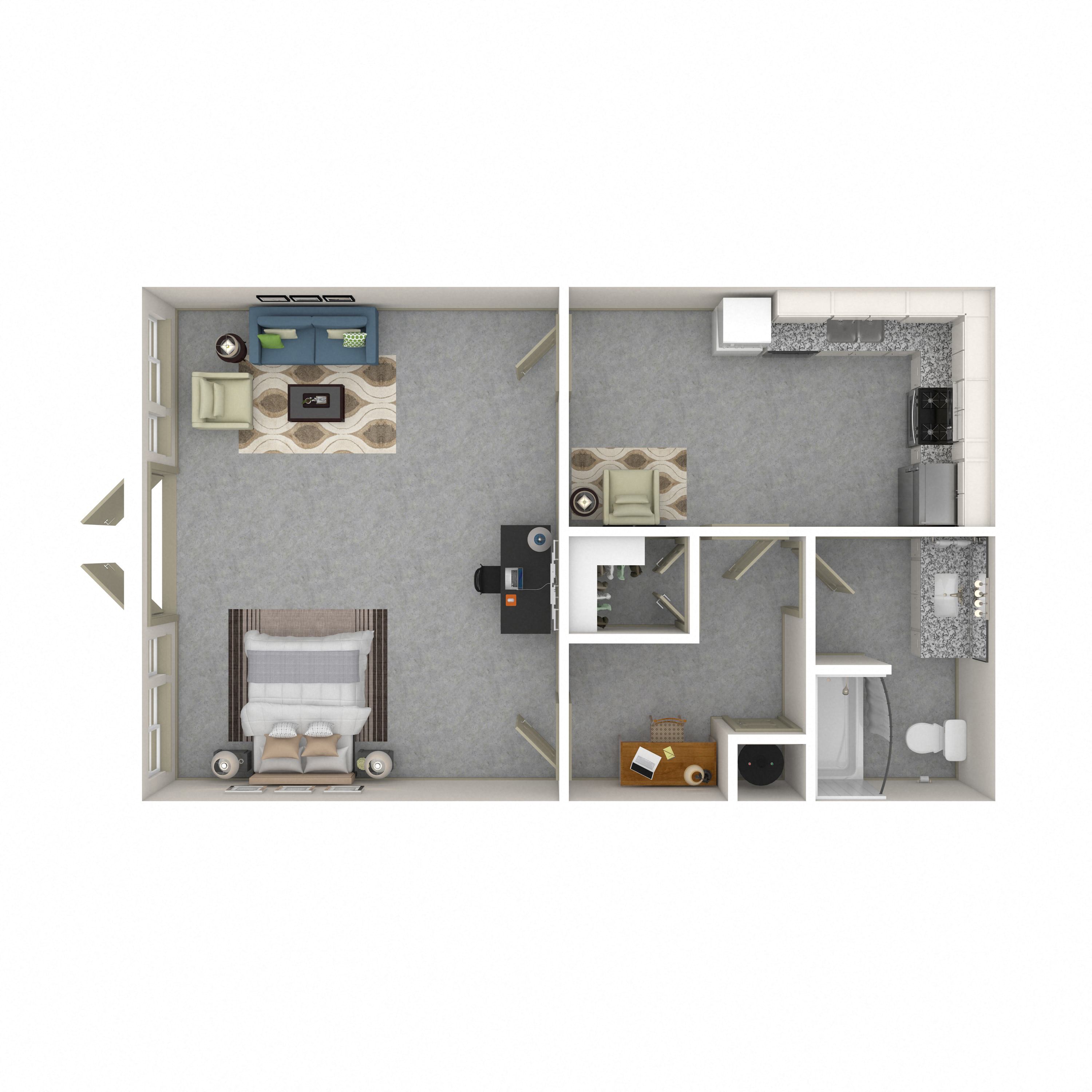 Floor plan layout diagram for 0D - AFFORDABLE