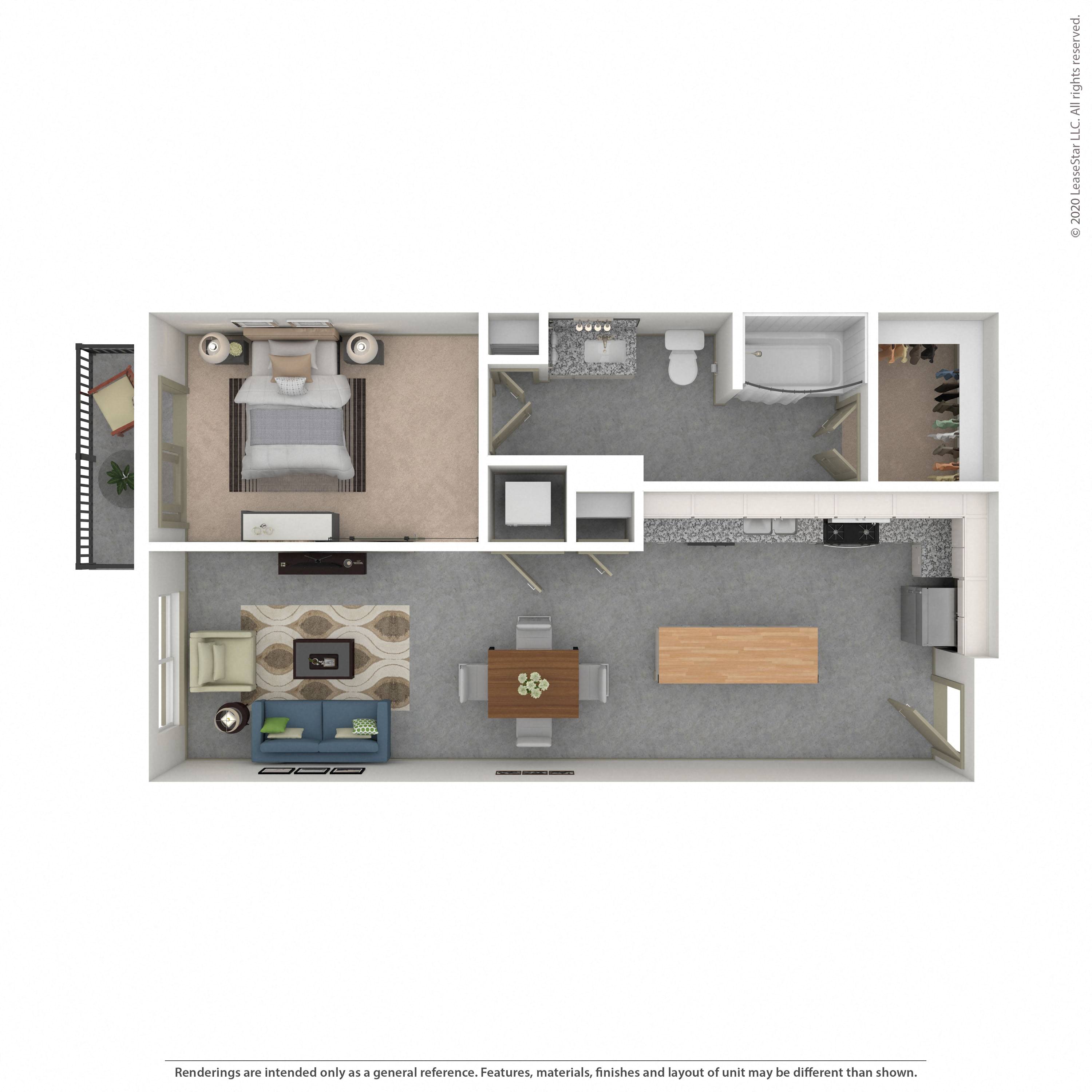 Floor plan layout diagram for 1D