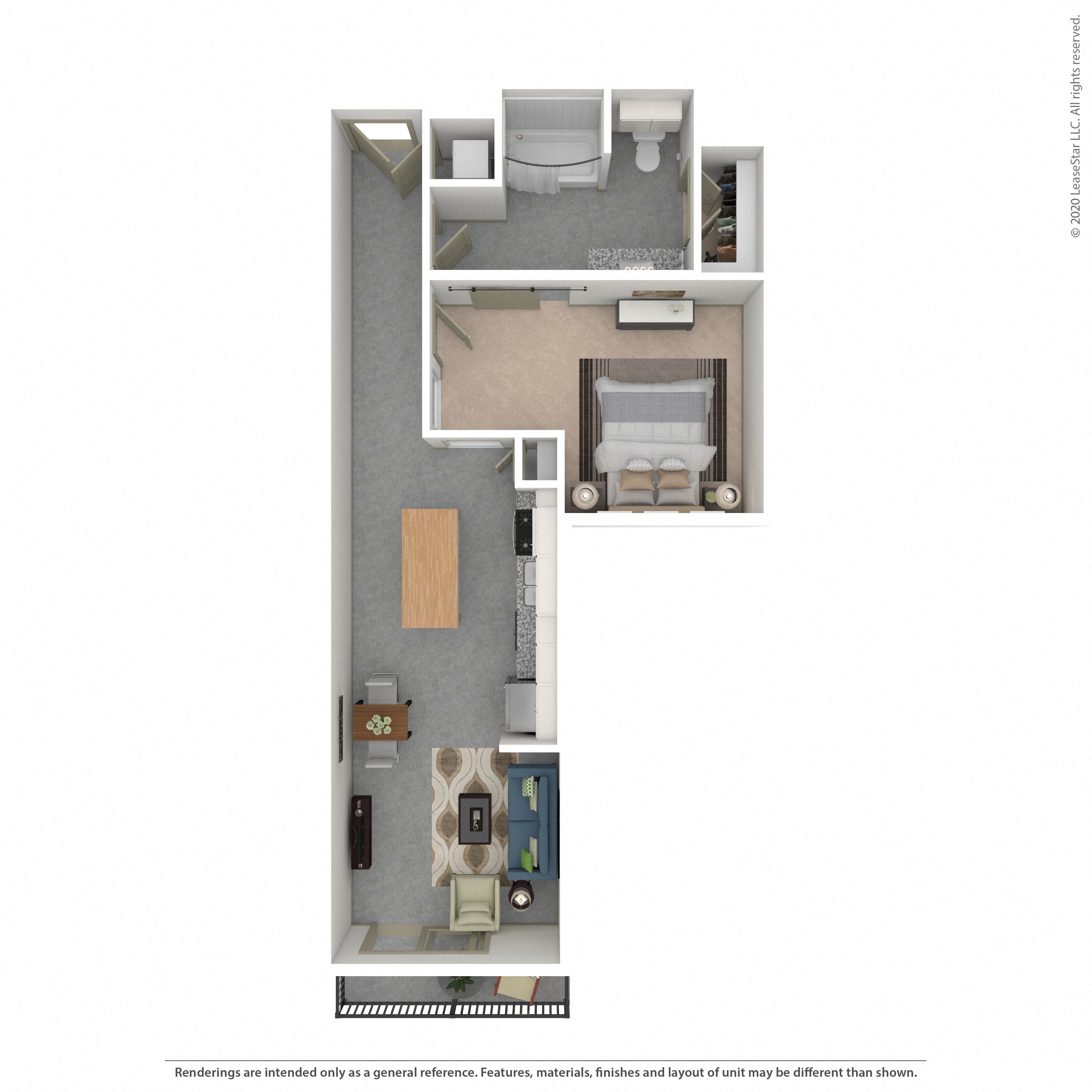 Floor plan layout diagram for 1E