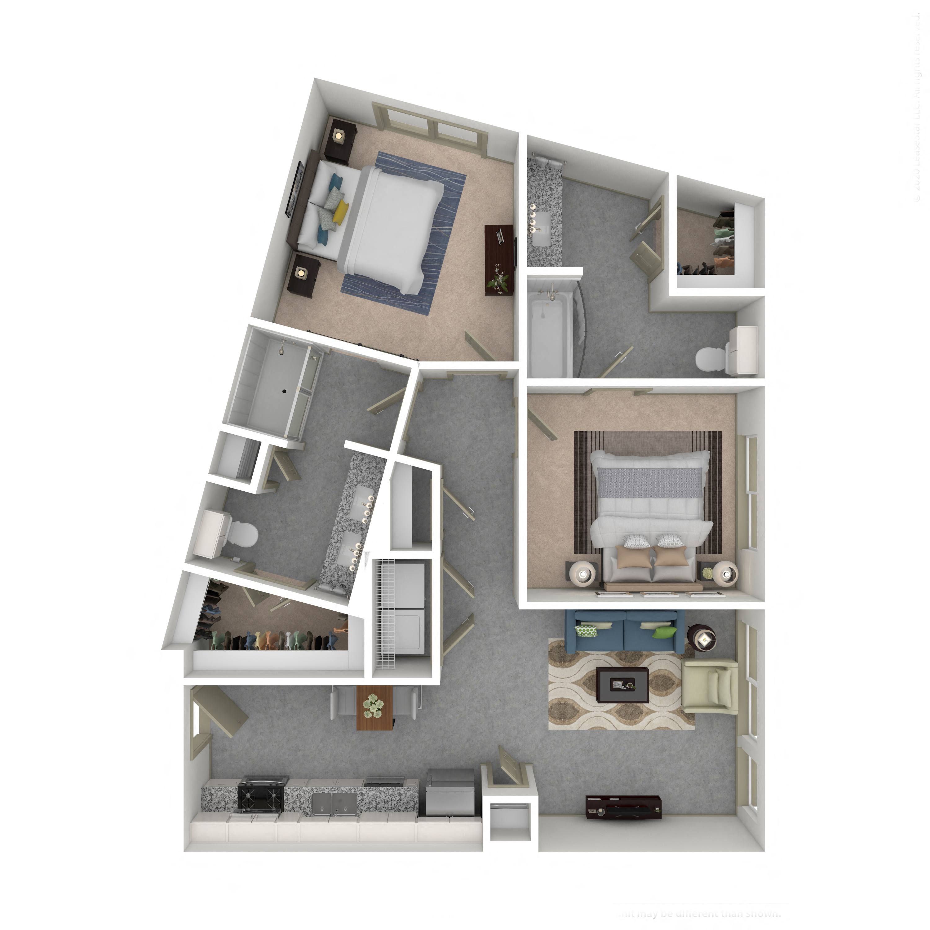 Floor plan layout diagram for 2A