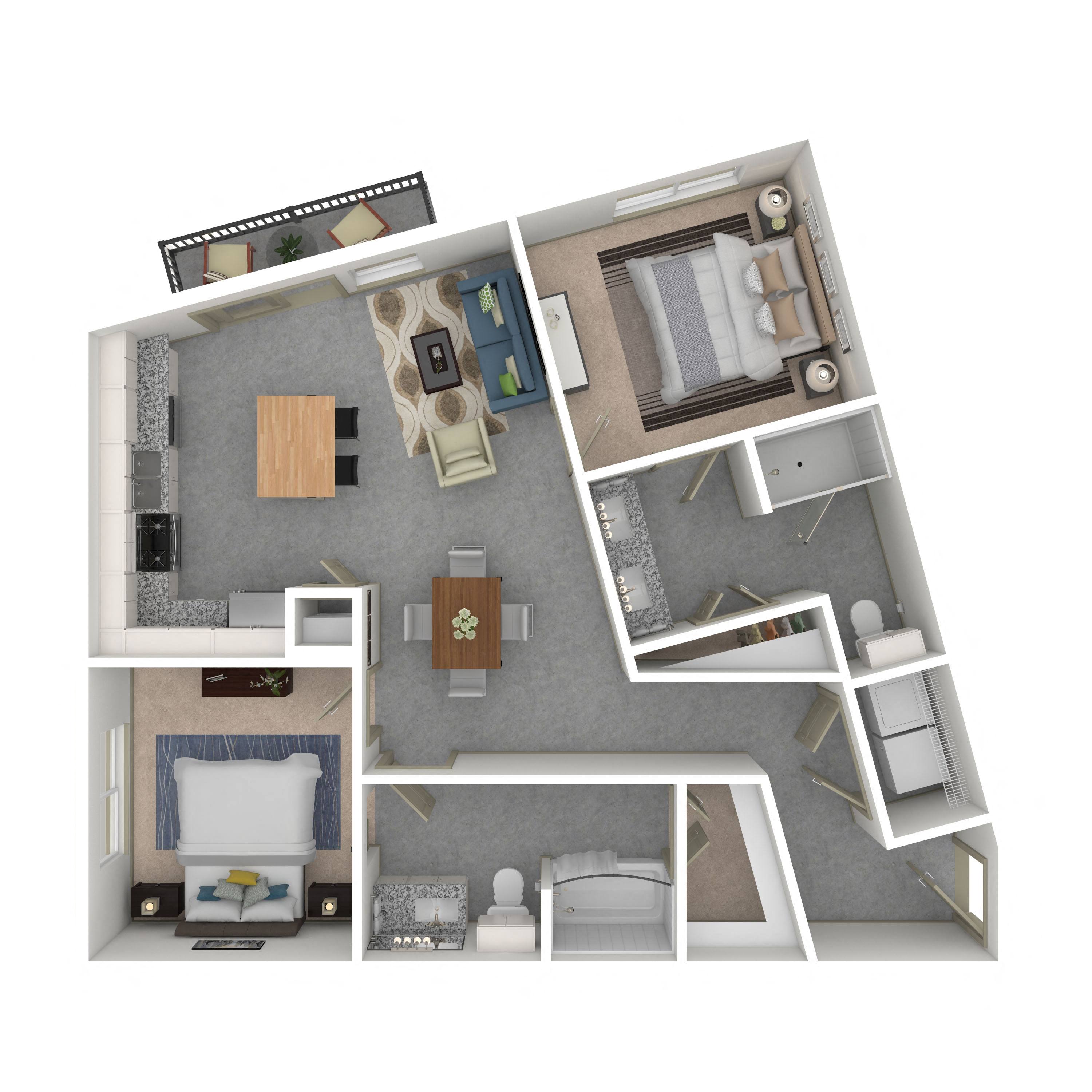 Floor plan layout diagram for 2C