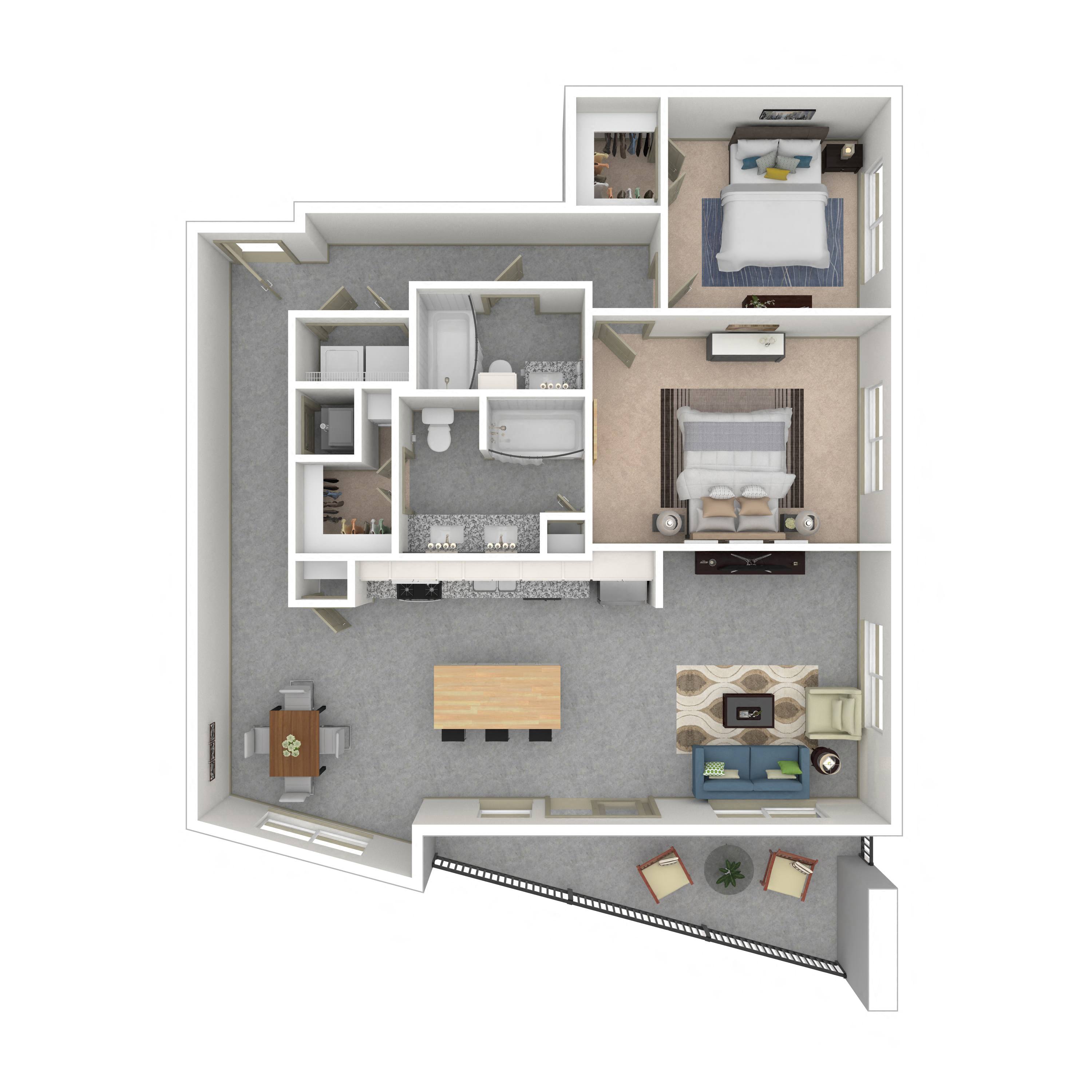 Floor plan layout diagram for 2H