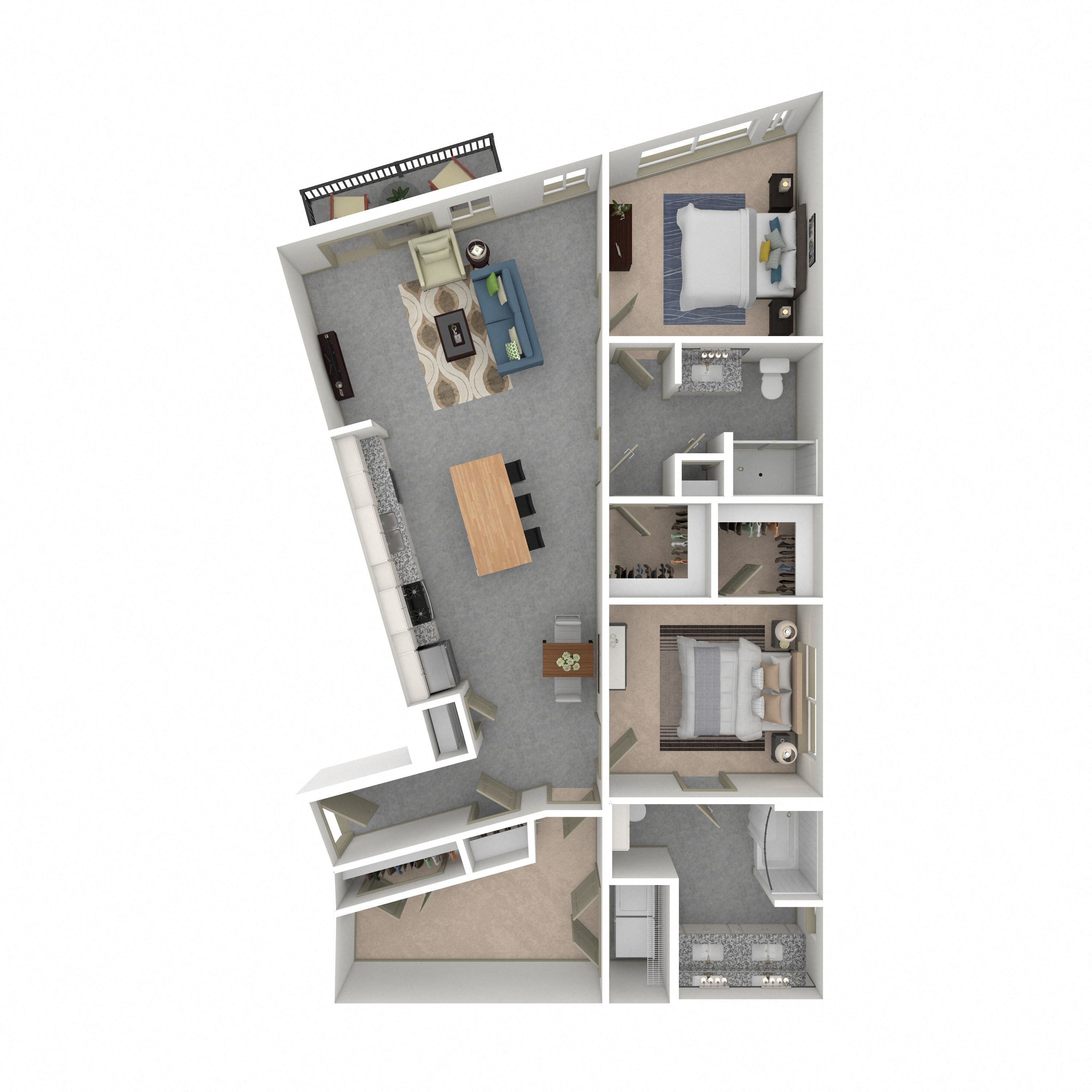 Floor plan layout diagram for 2J