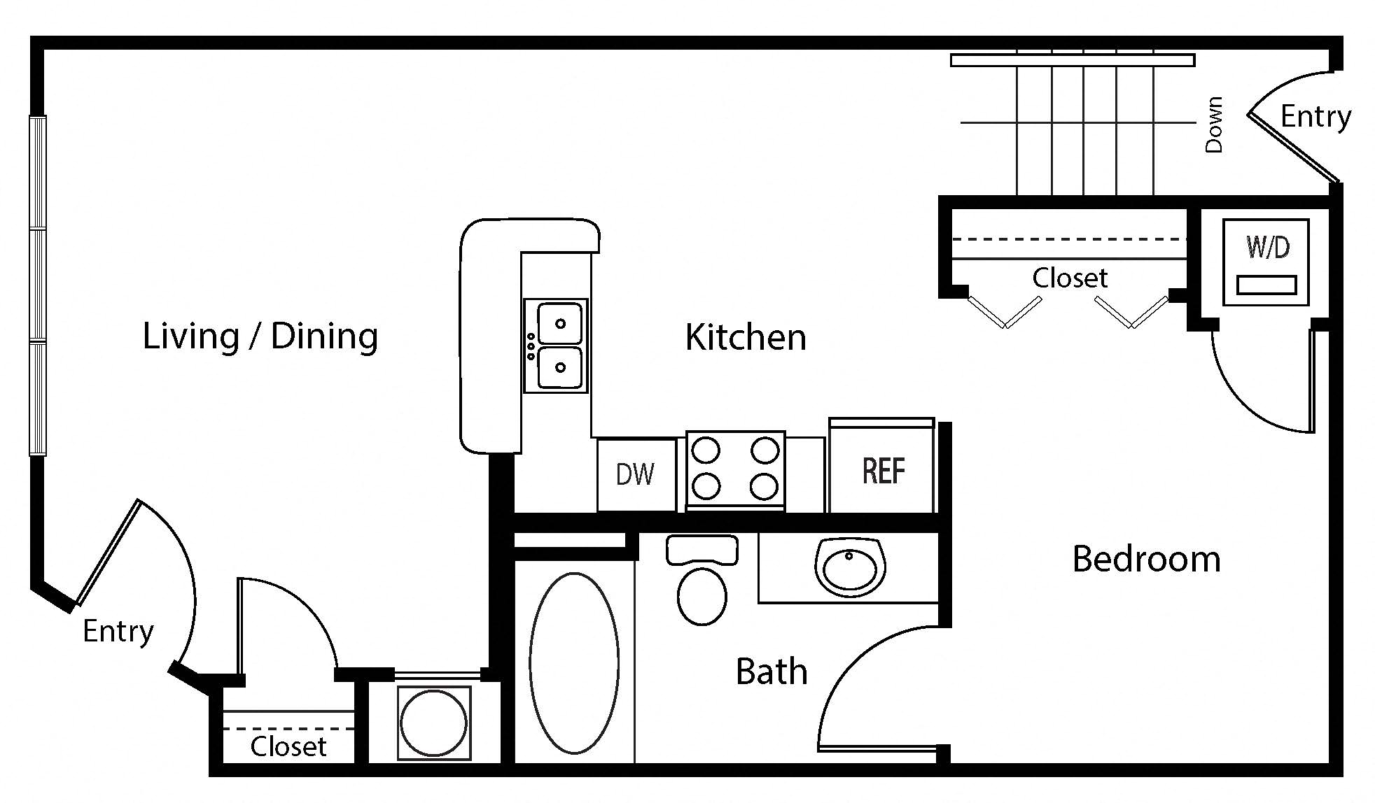 Floor plan layout diagram for 0B