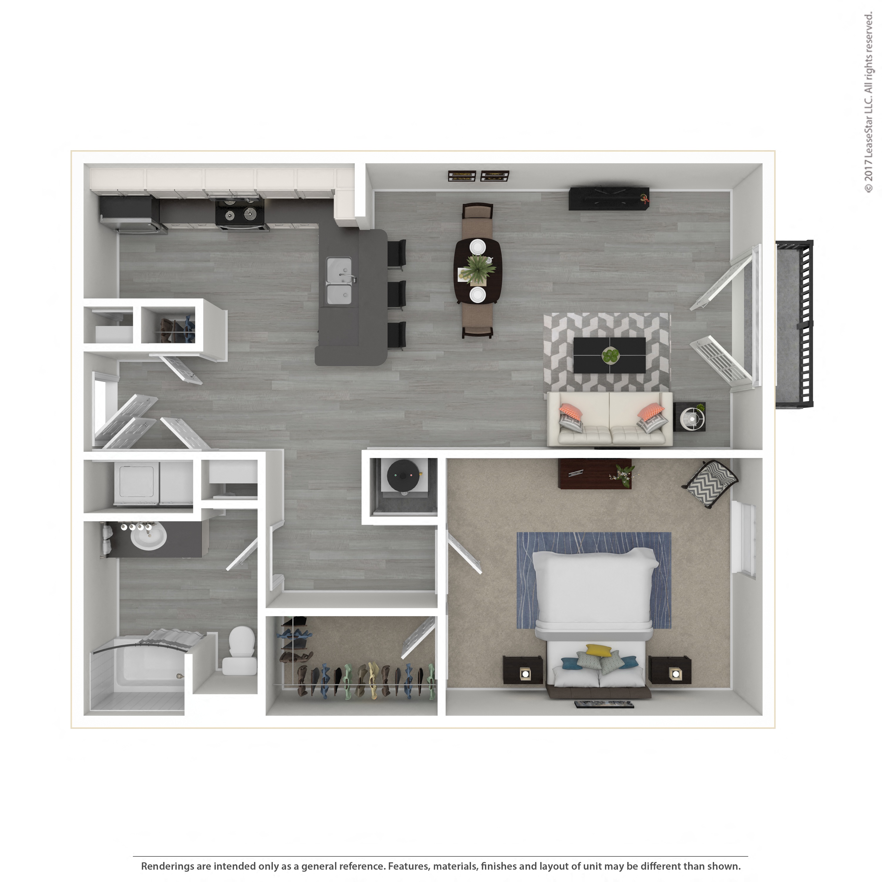 Floor plan layout diagram for 1C