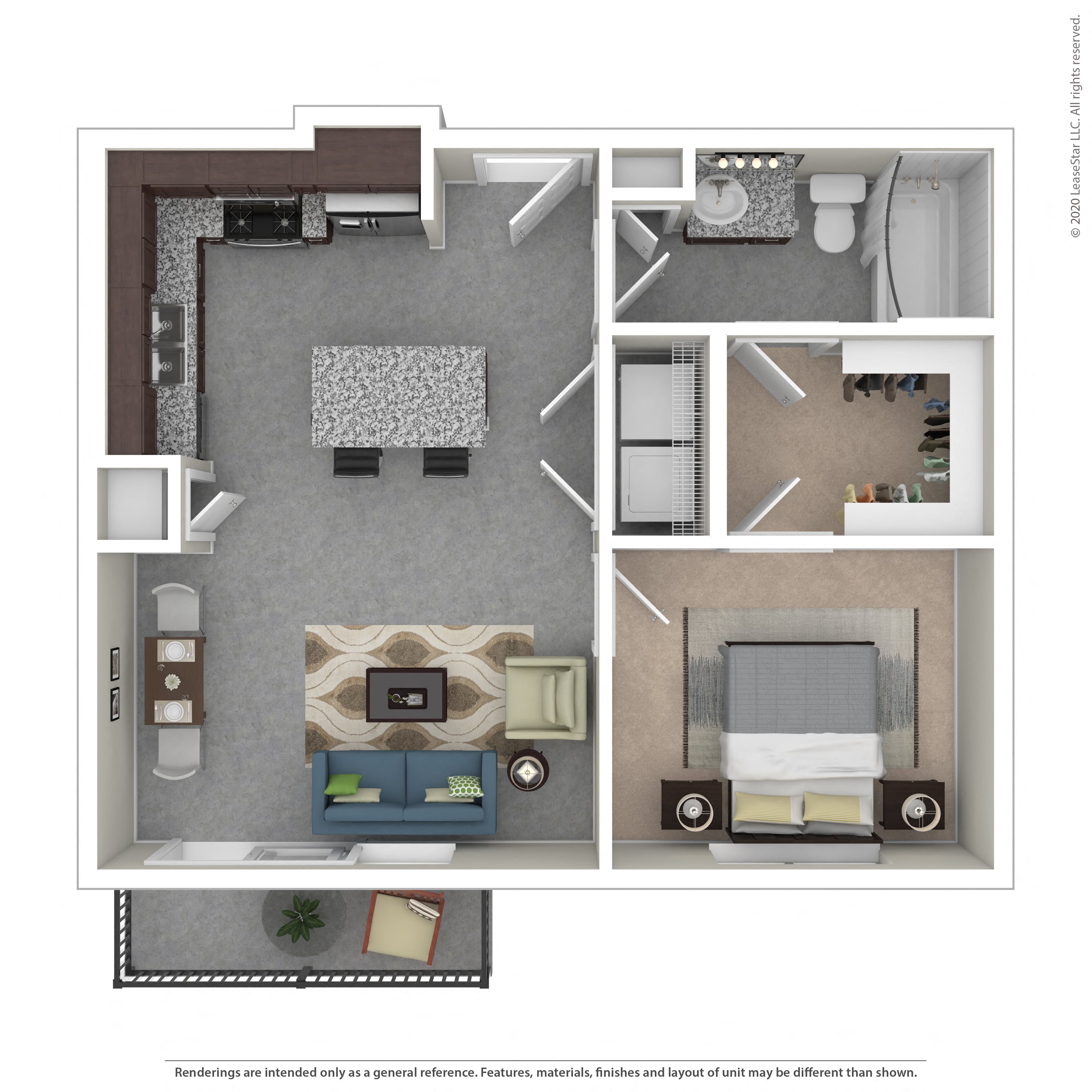 Floor plan layout diagram for 1B