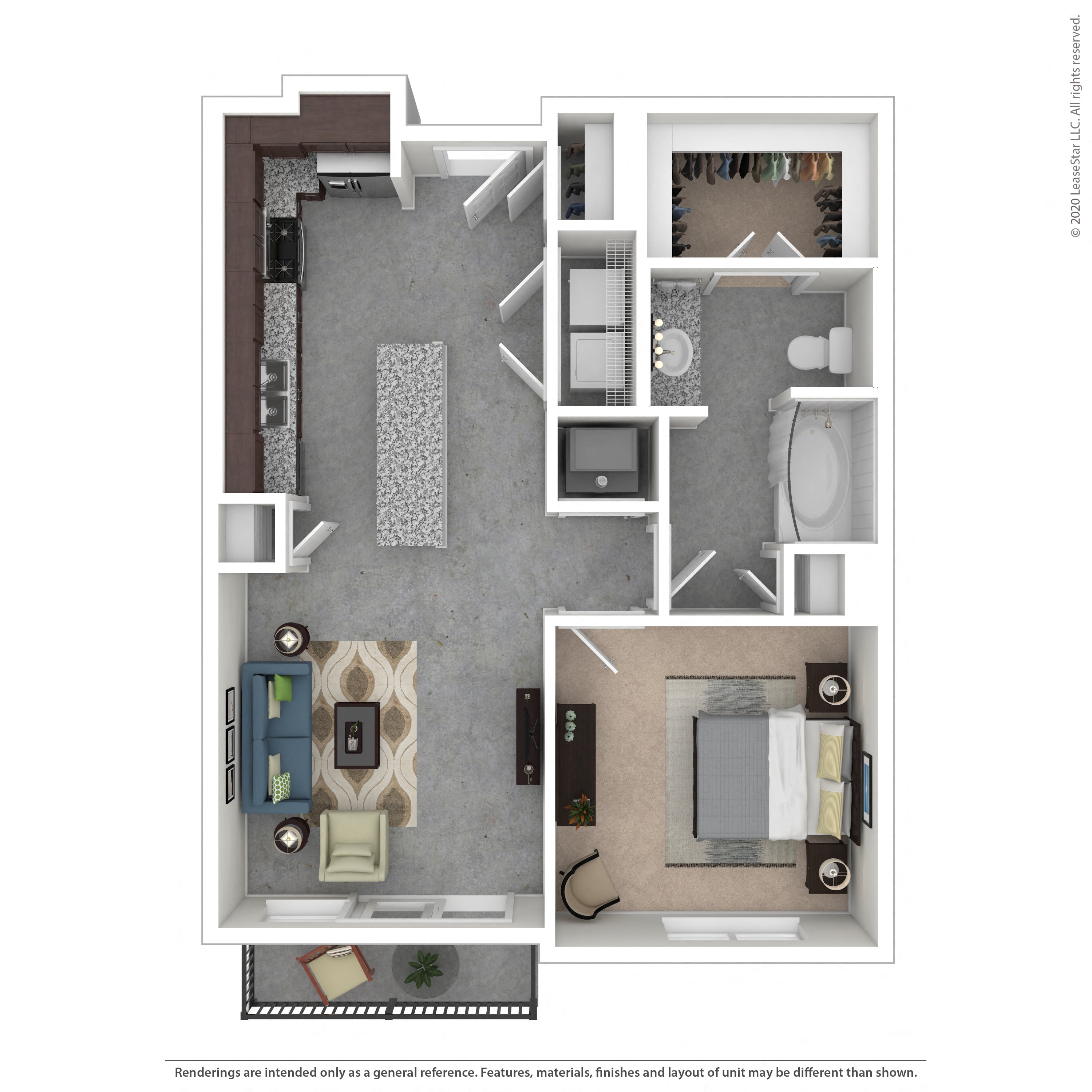 Floor plan layout diagram for 1C
