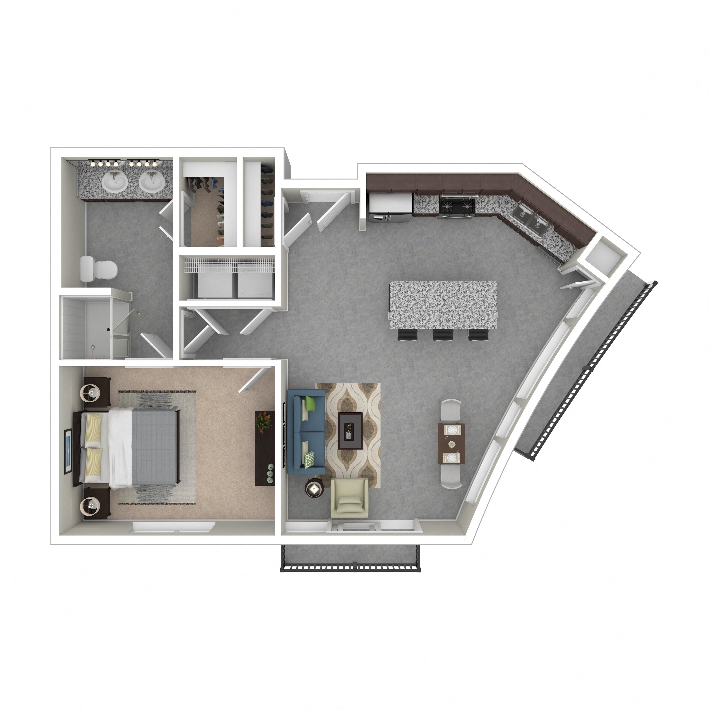 Floor plan layout diagram for 1D