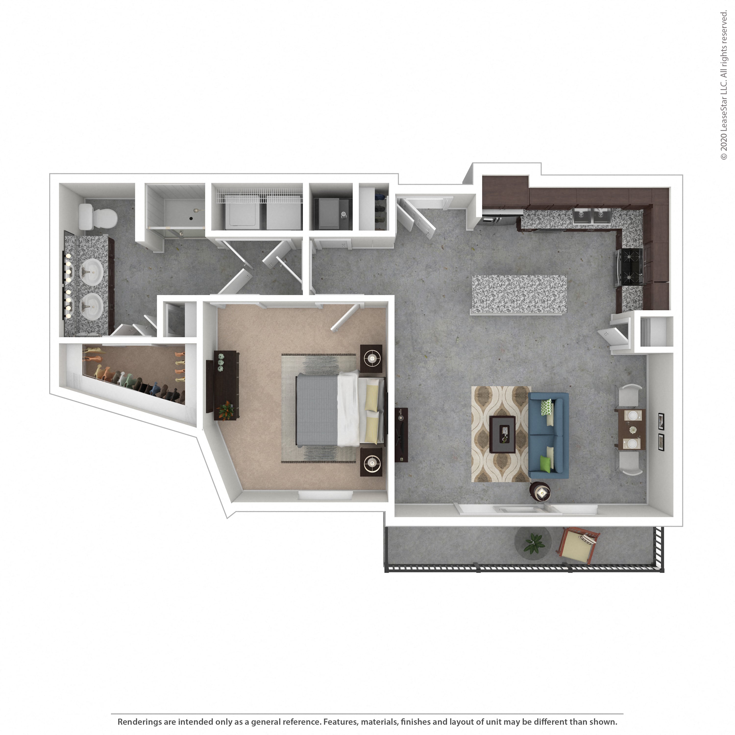 Floor plan layout diagram for 1H