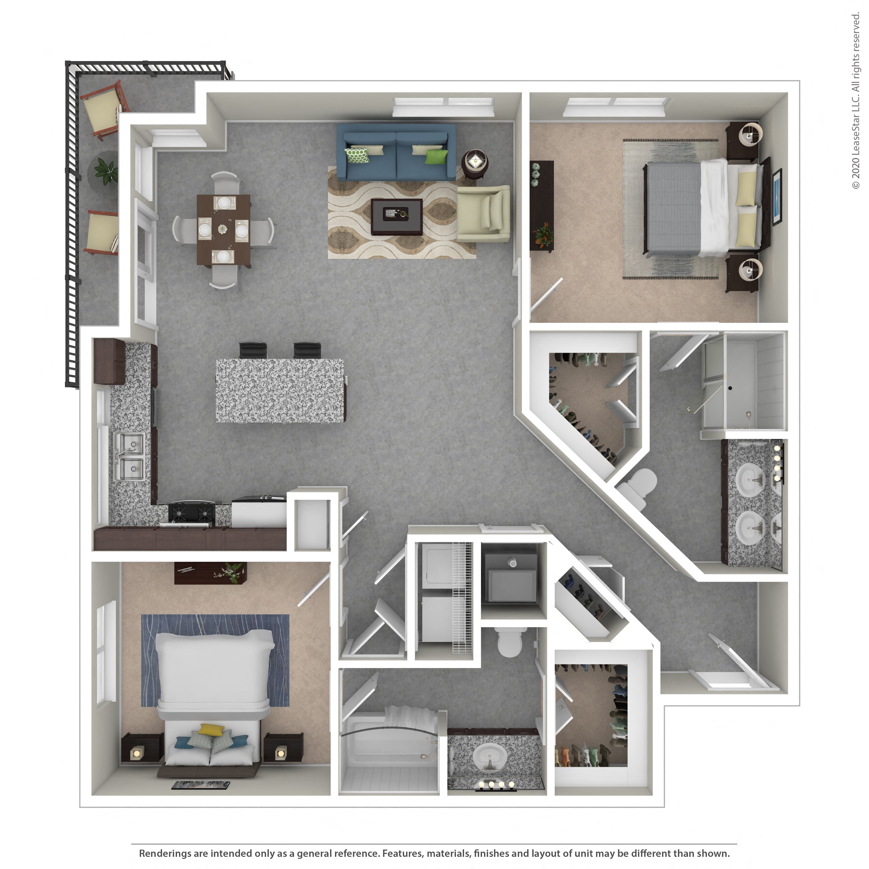Floor plan layout diagram for 2C