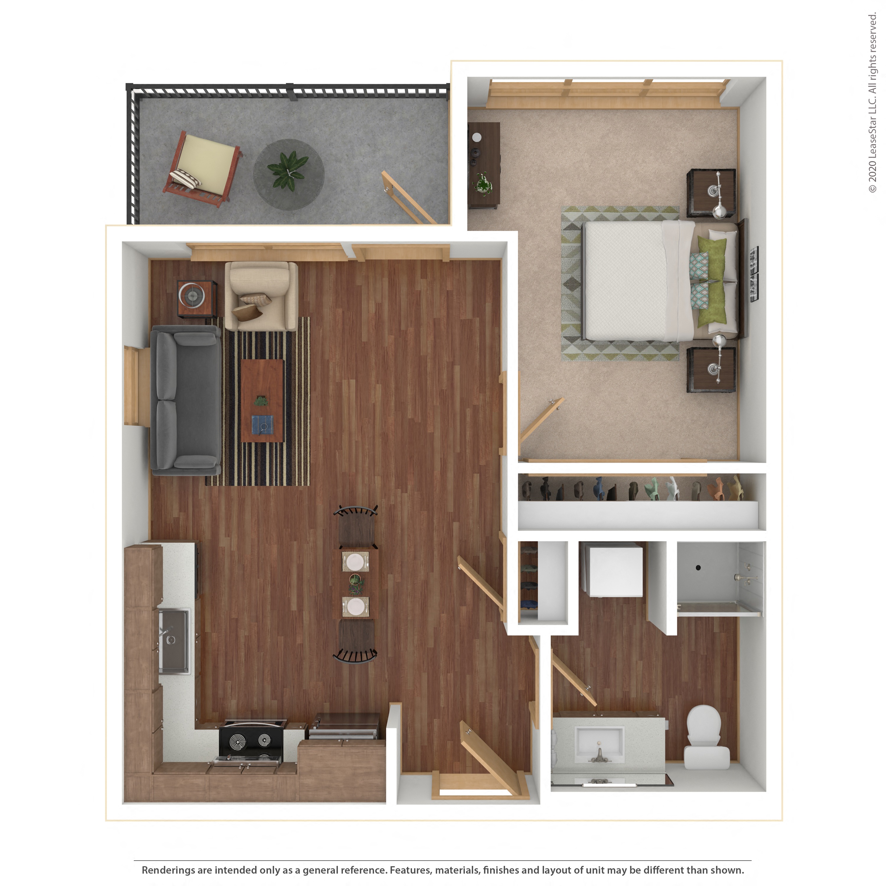 Floor plan layout diagram for 1A - MFTE (Income Restricted)