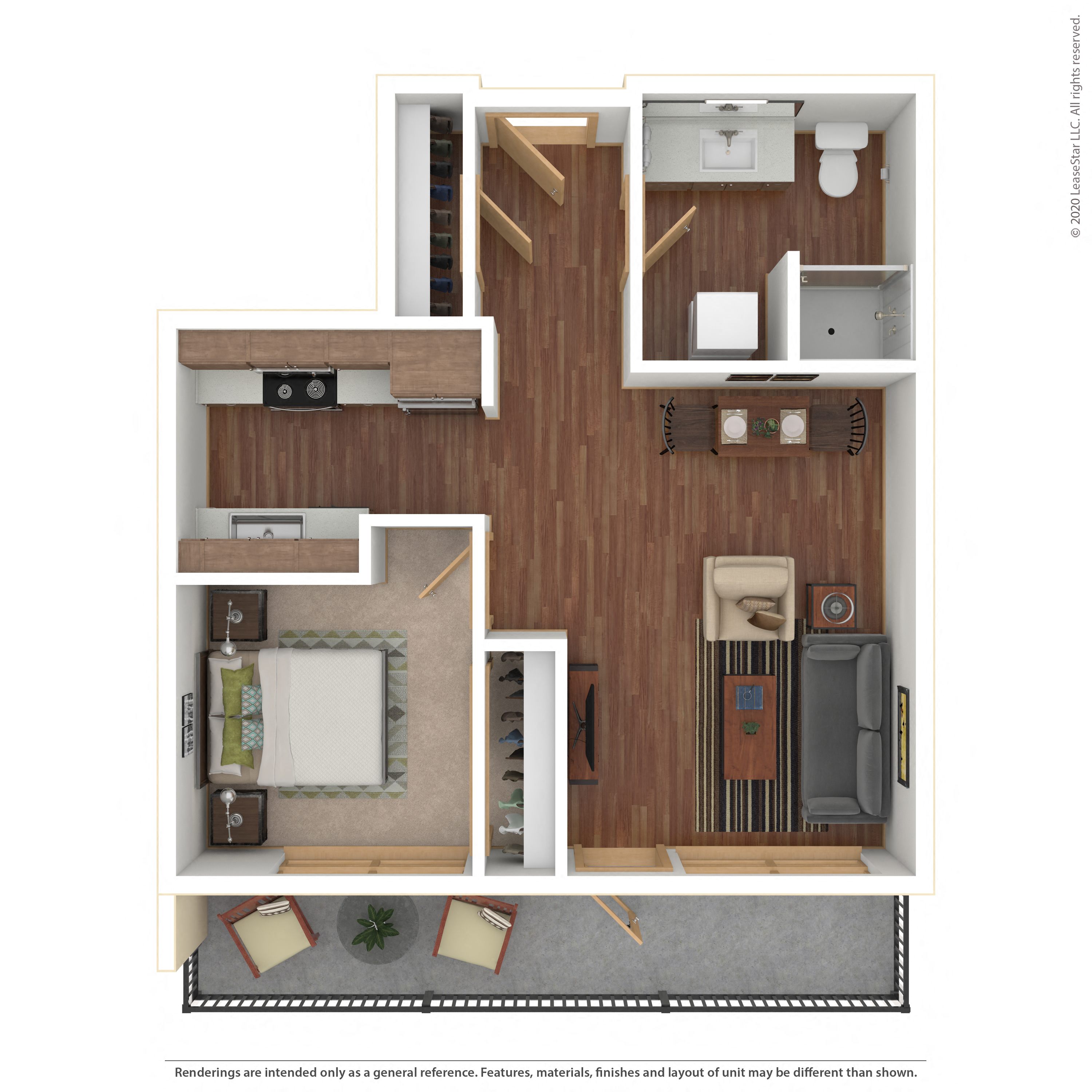 Floor plan layout diagram for 1B