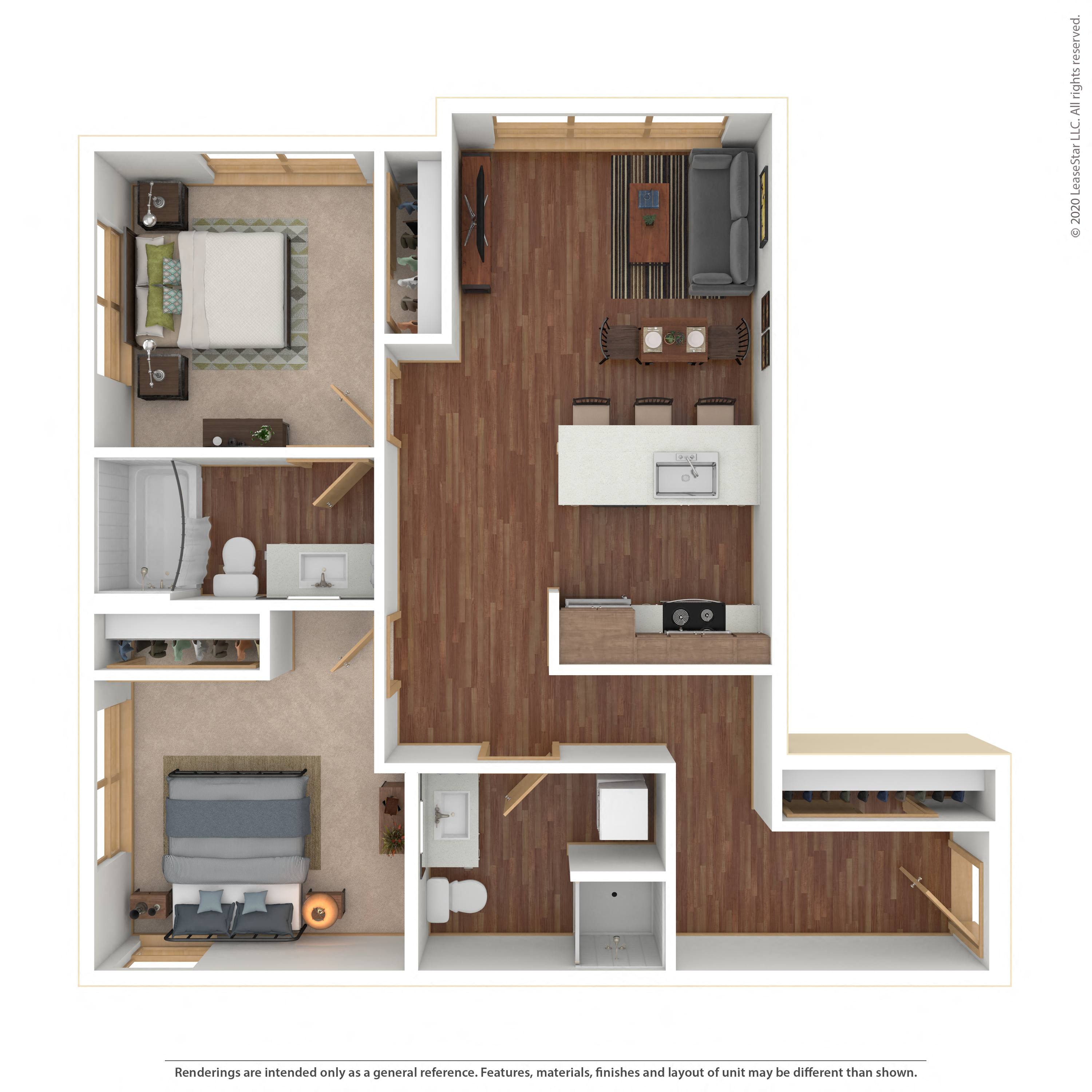 Floor plan layout diagram for 2A