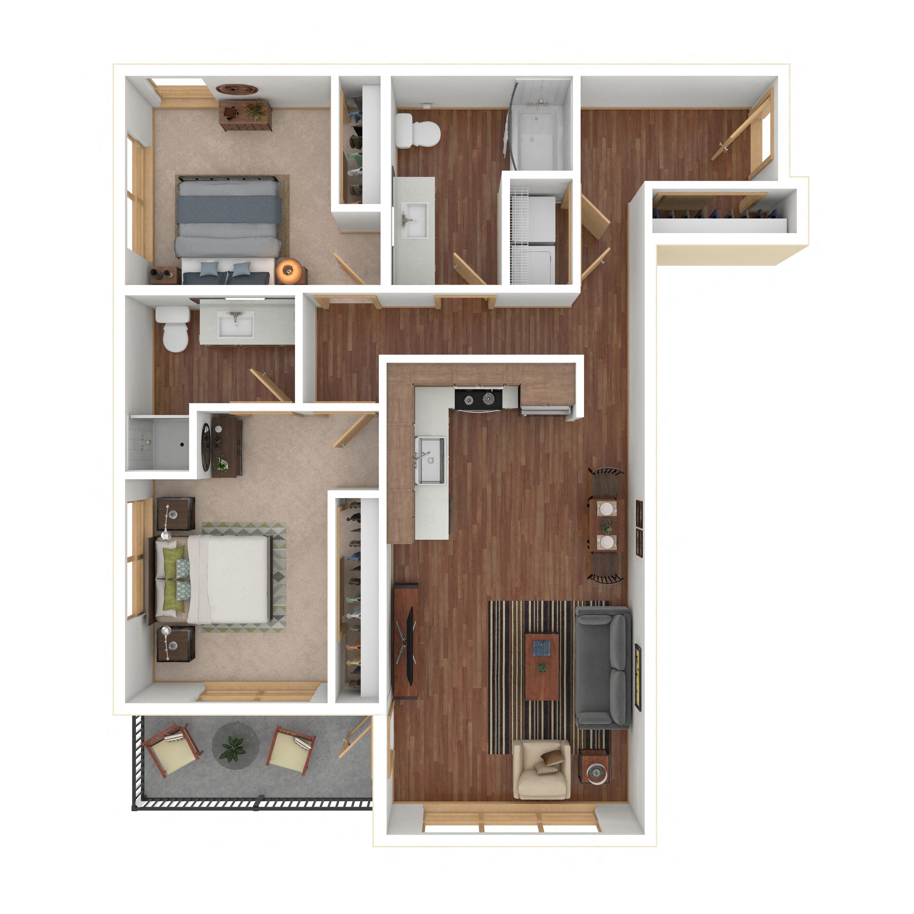 Floor plan layout diagram for 2C