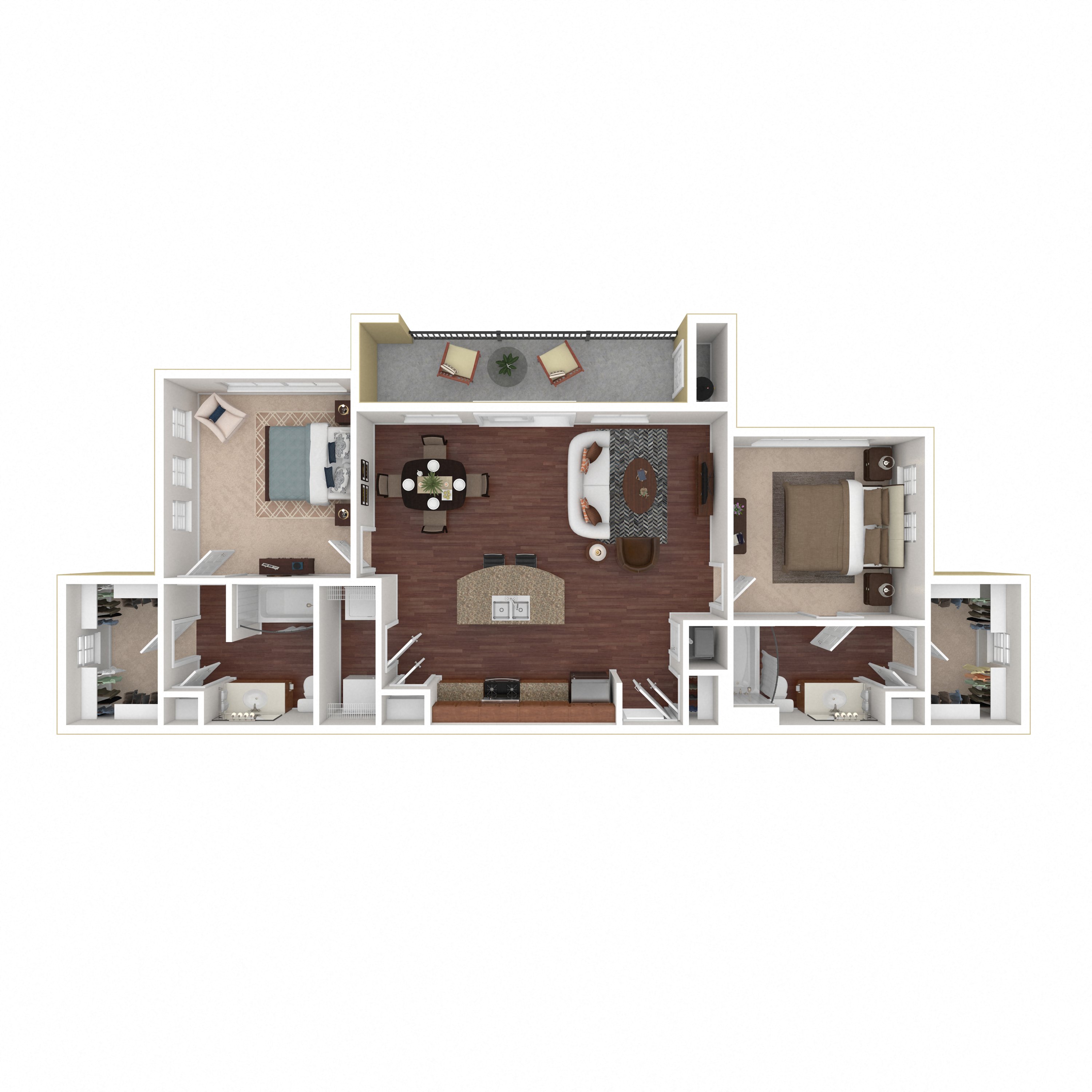 Floor plan layout diagram for 2C
