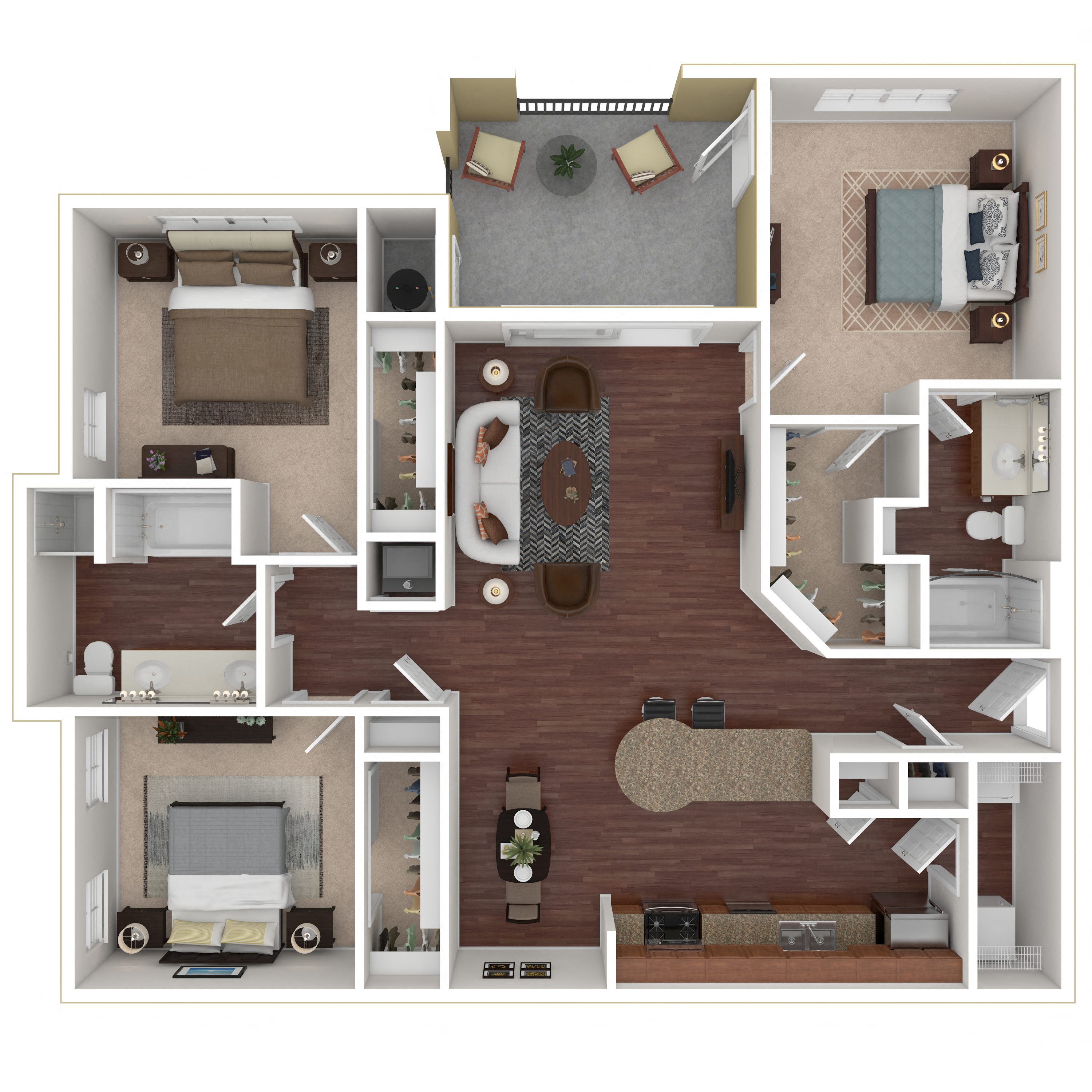 Floor plan layout diagram for 3A