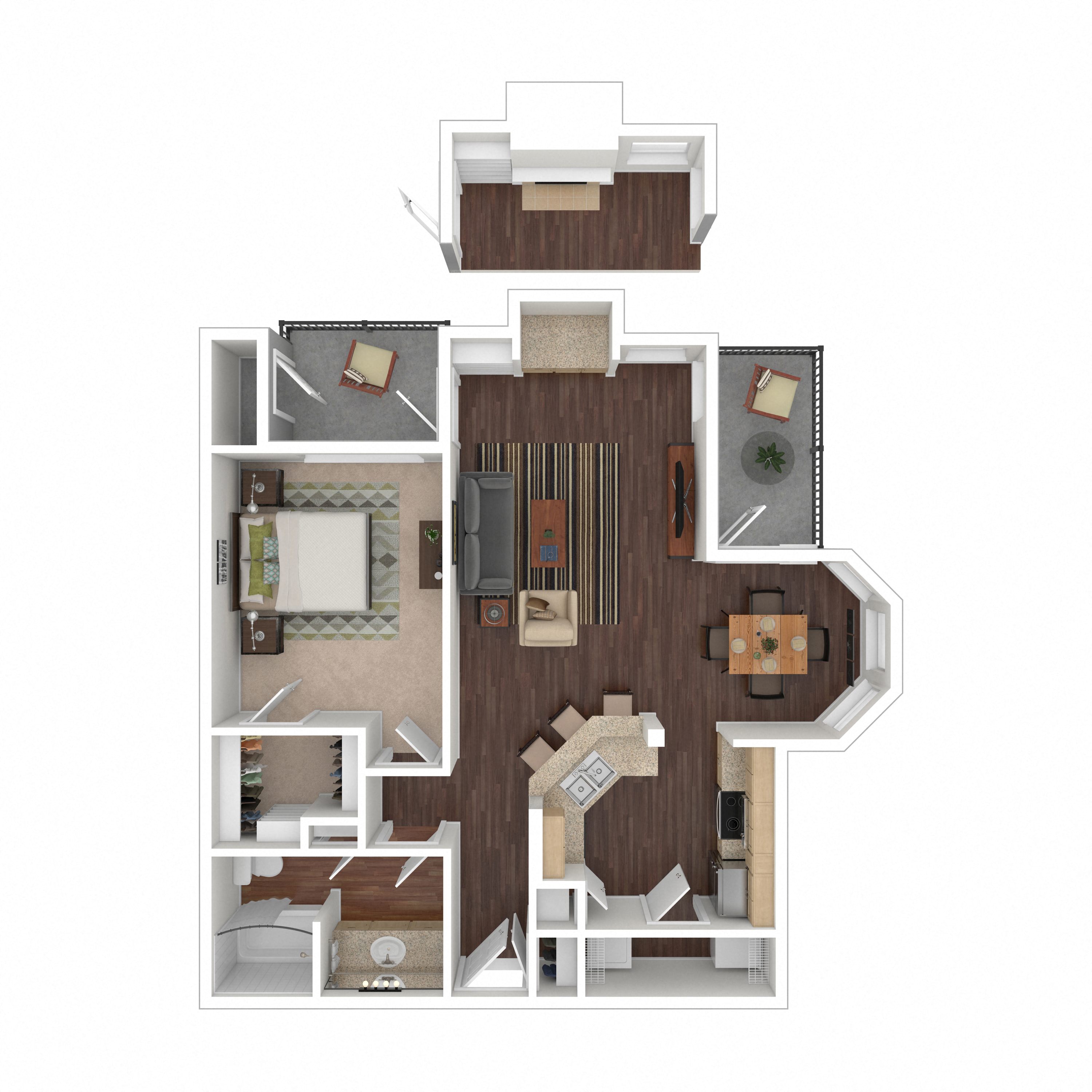 Floor plan layout diagram for 1C