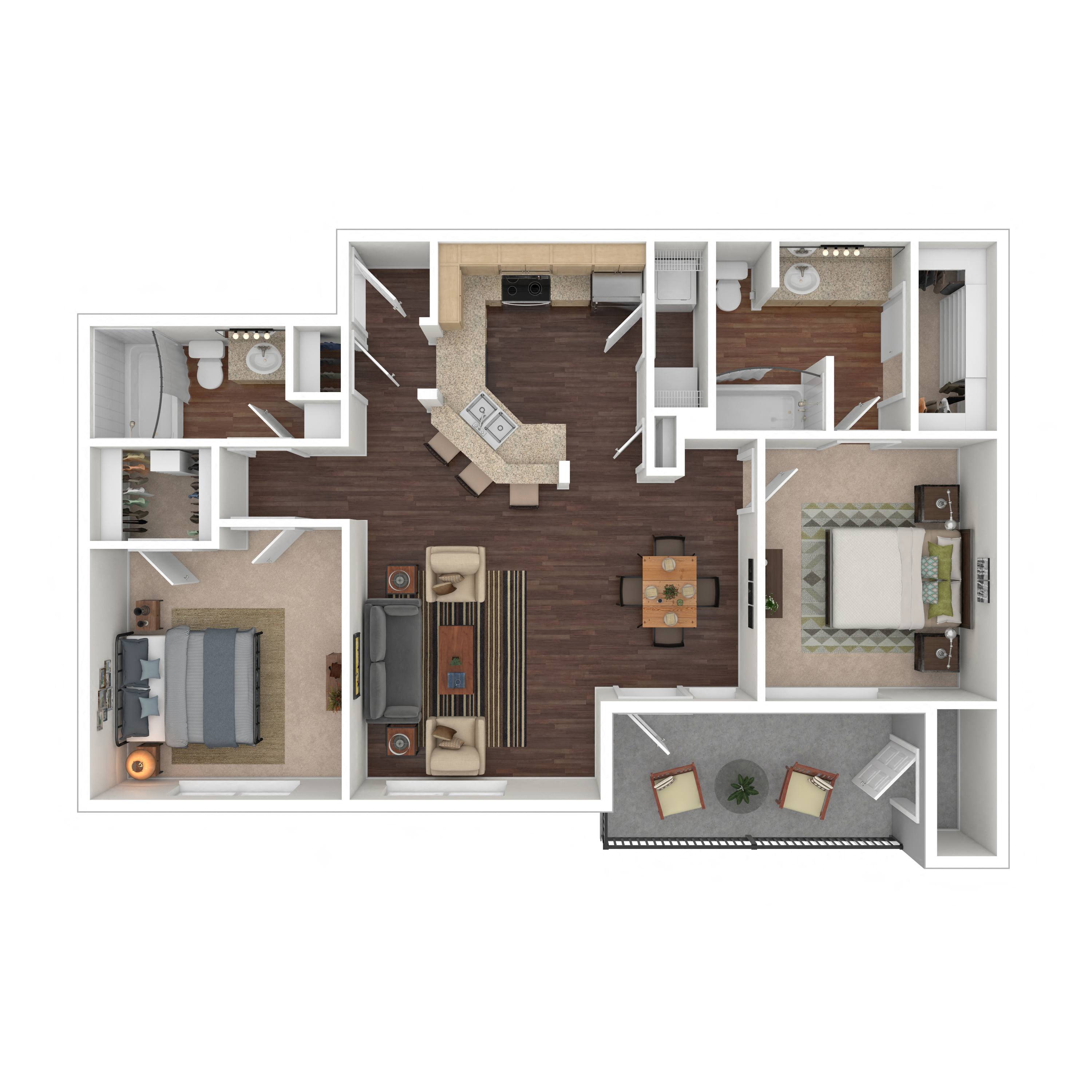 Floor plan layout diagram for 2B