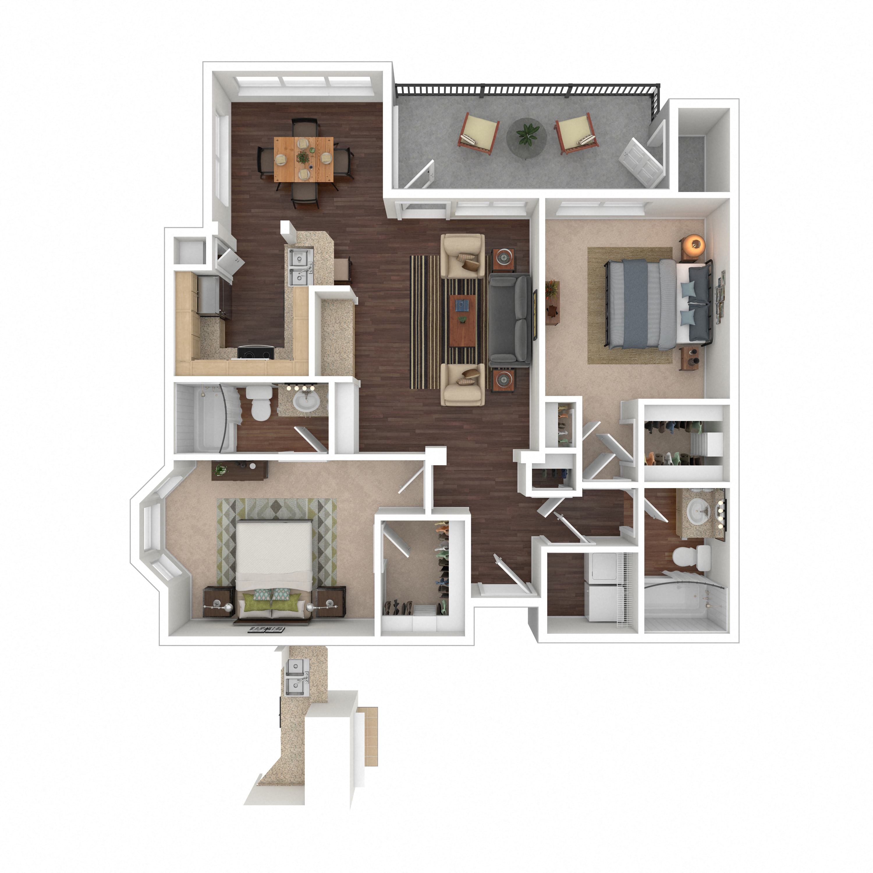 Floor plan layout diagram for 2C