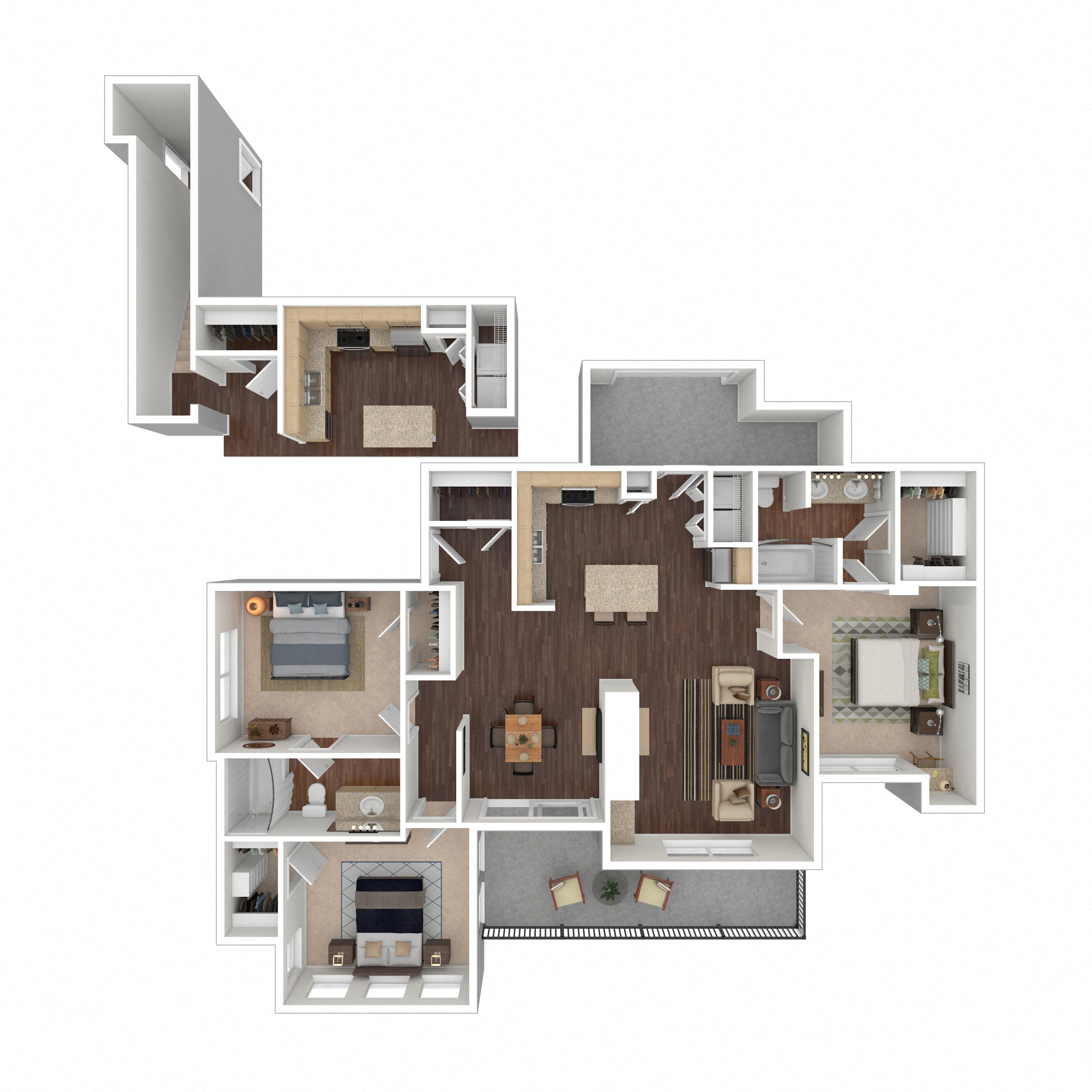 Floor plan layout diagram for 3A