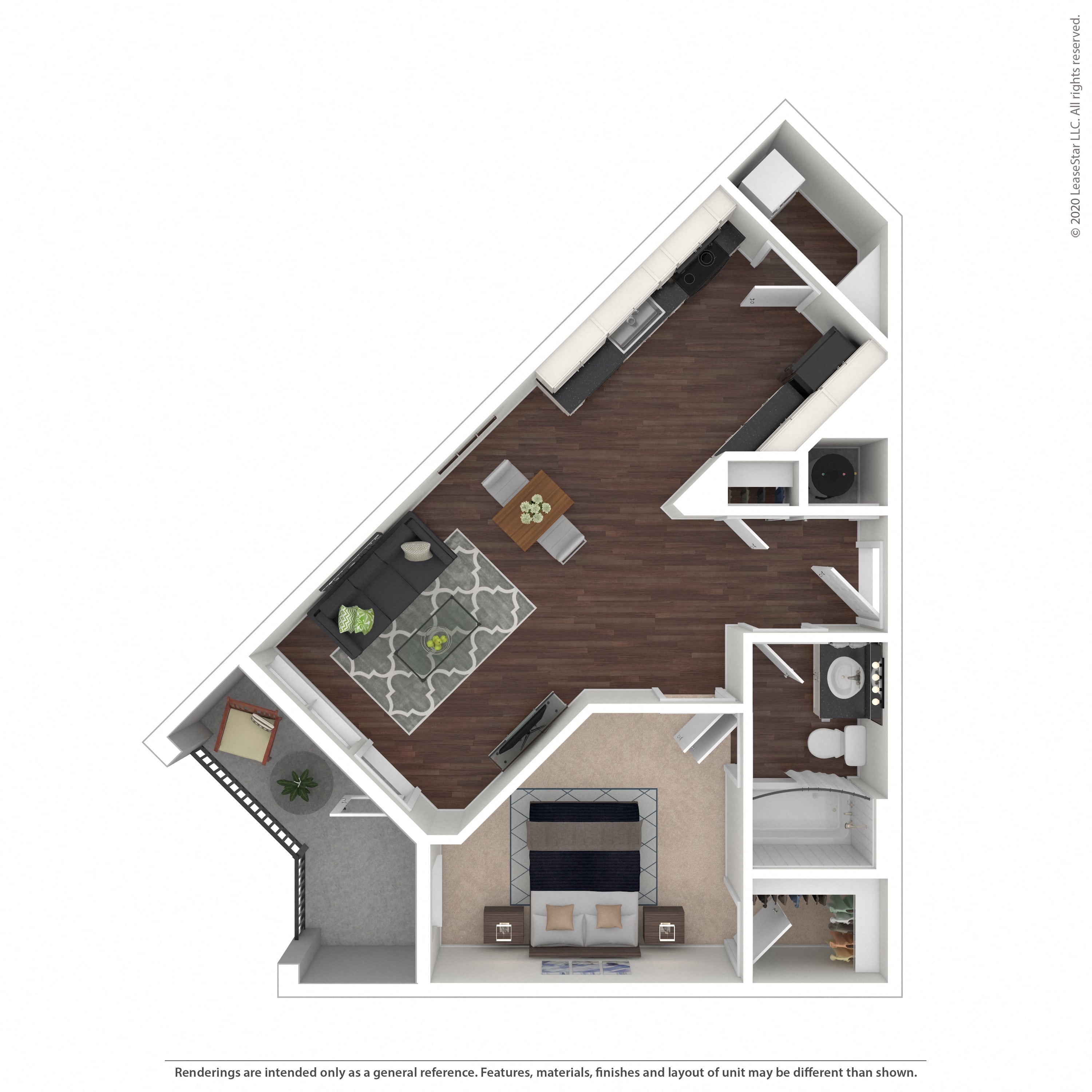 Floor plan layout diagram for 1C