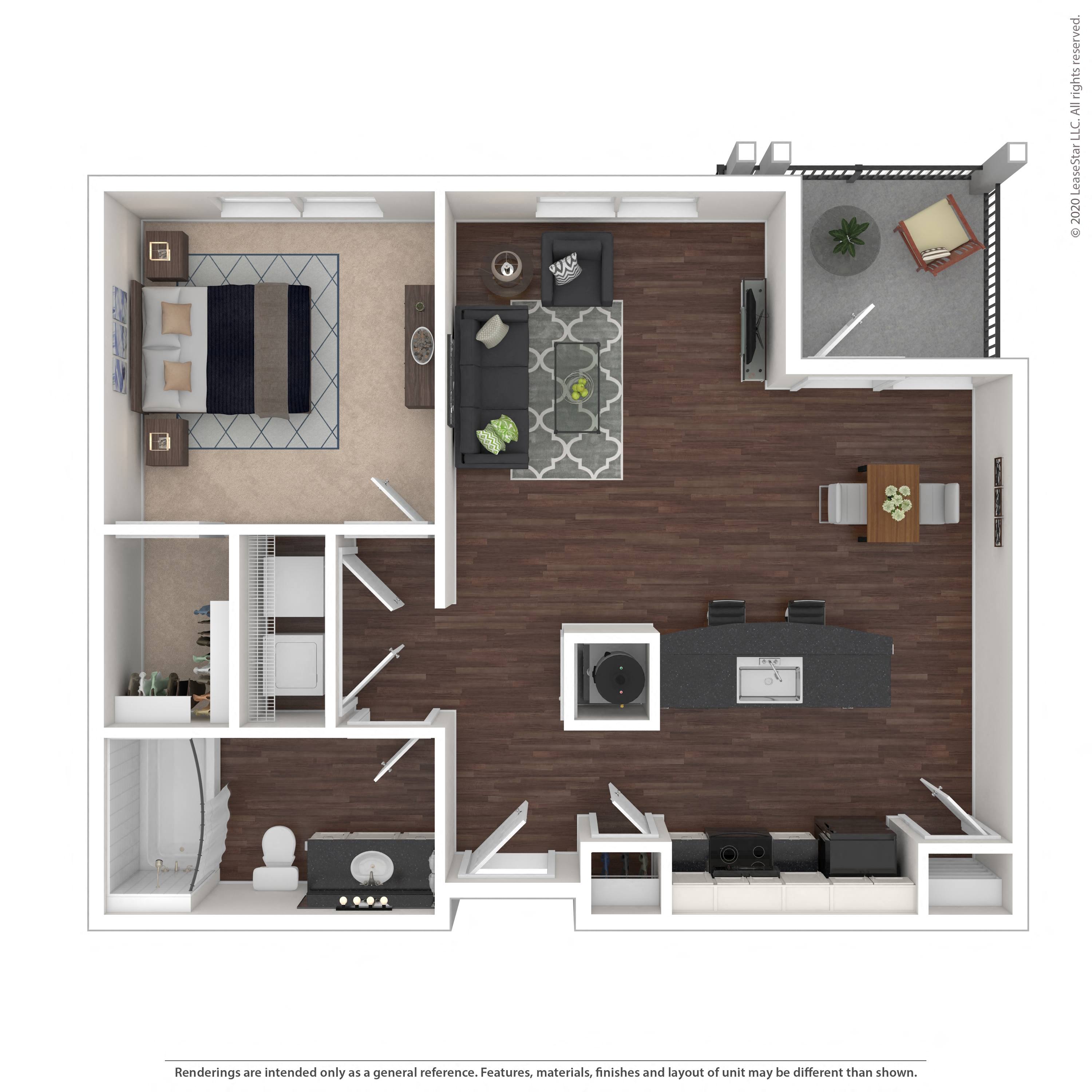 Floor plan layout diagram for 1E