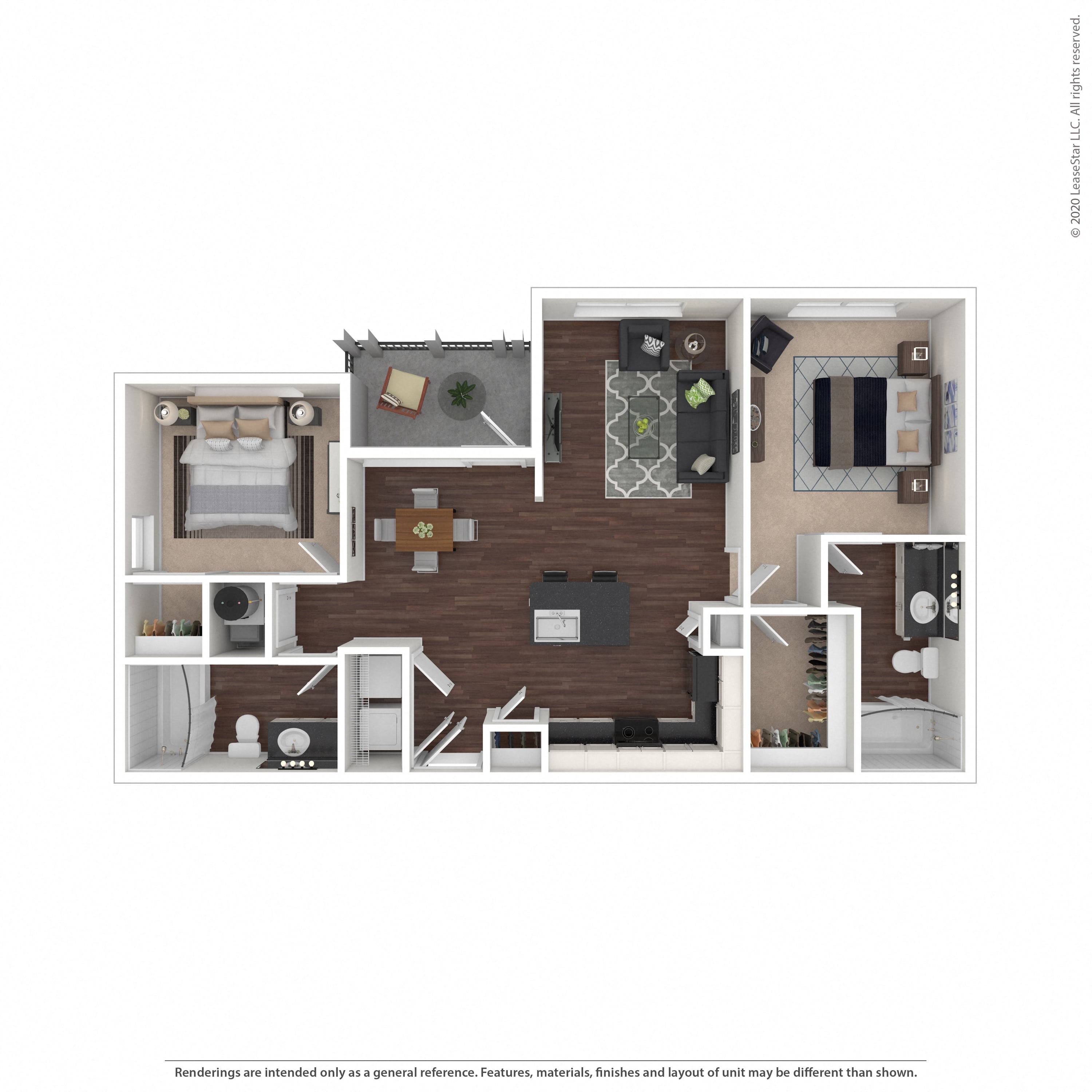 Floor plan layout diagram for 2C
