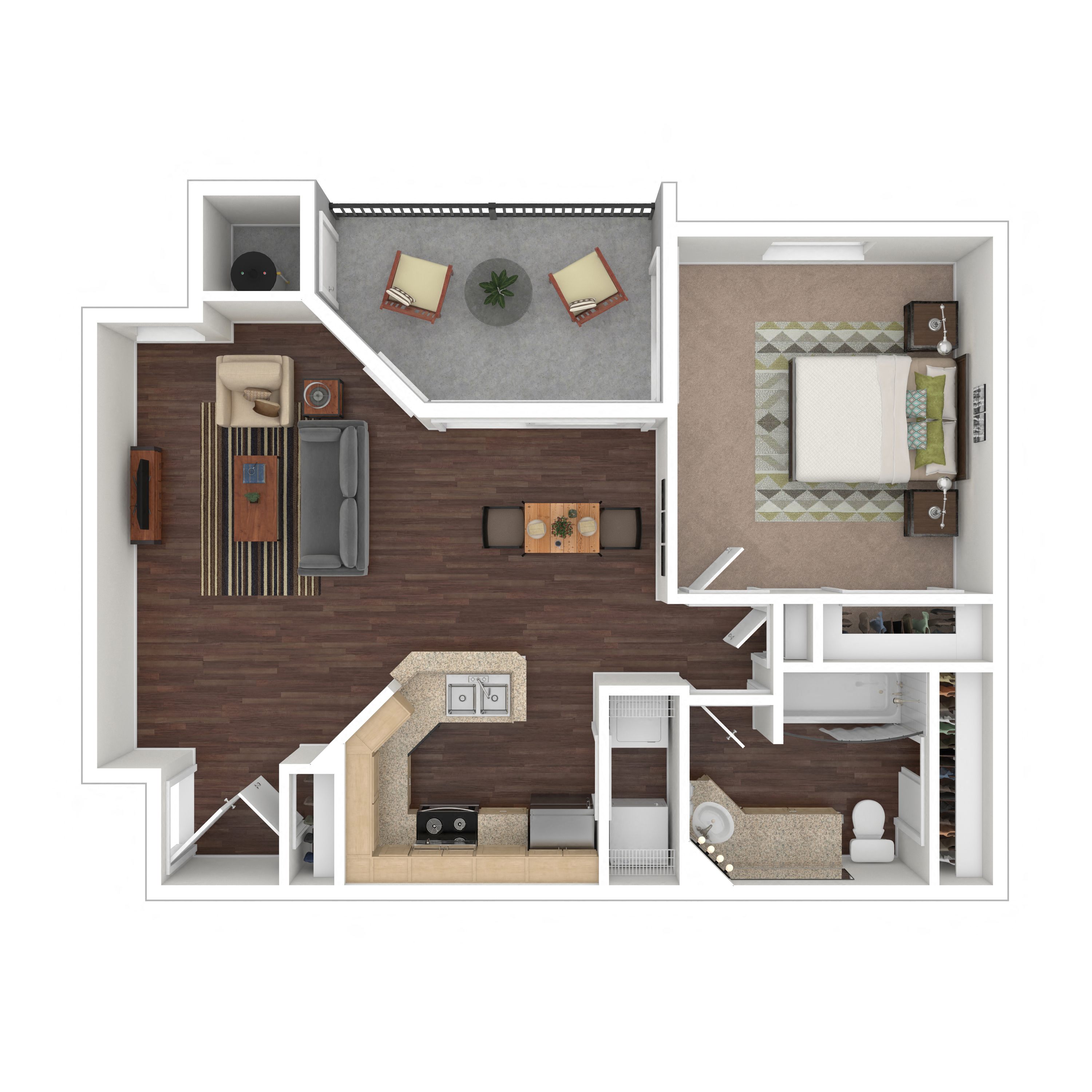 Floor plan layout diagram for 1A-R