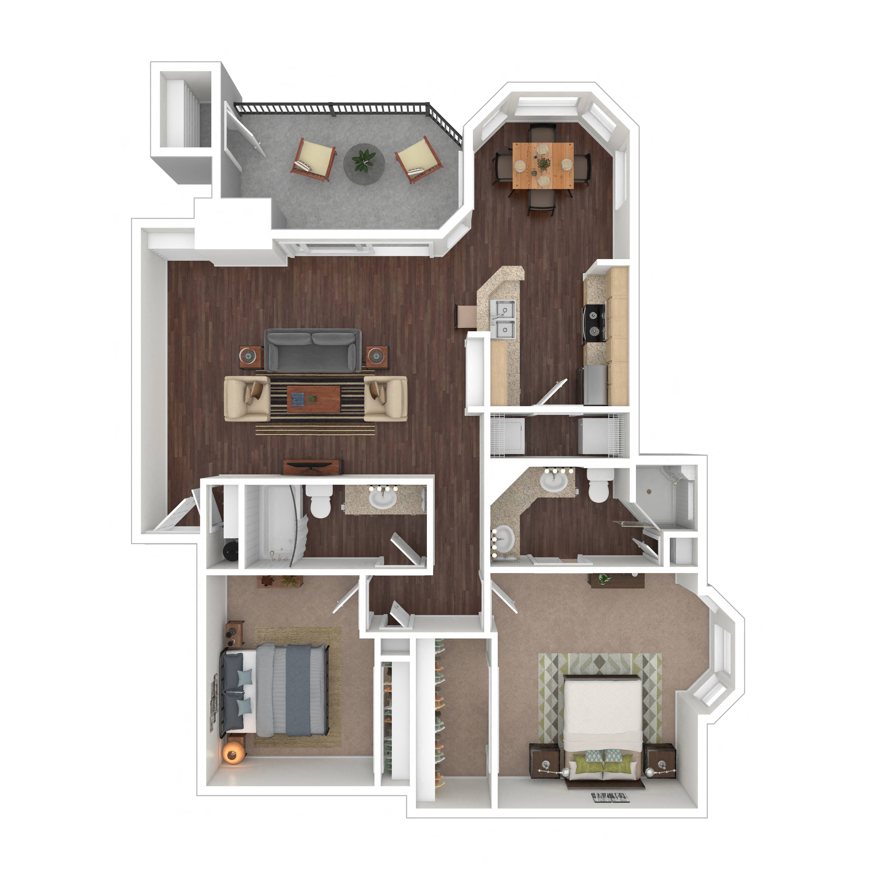 Floor plan layout diagram for 2C-R