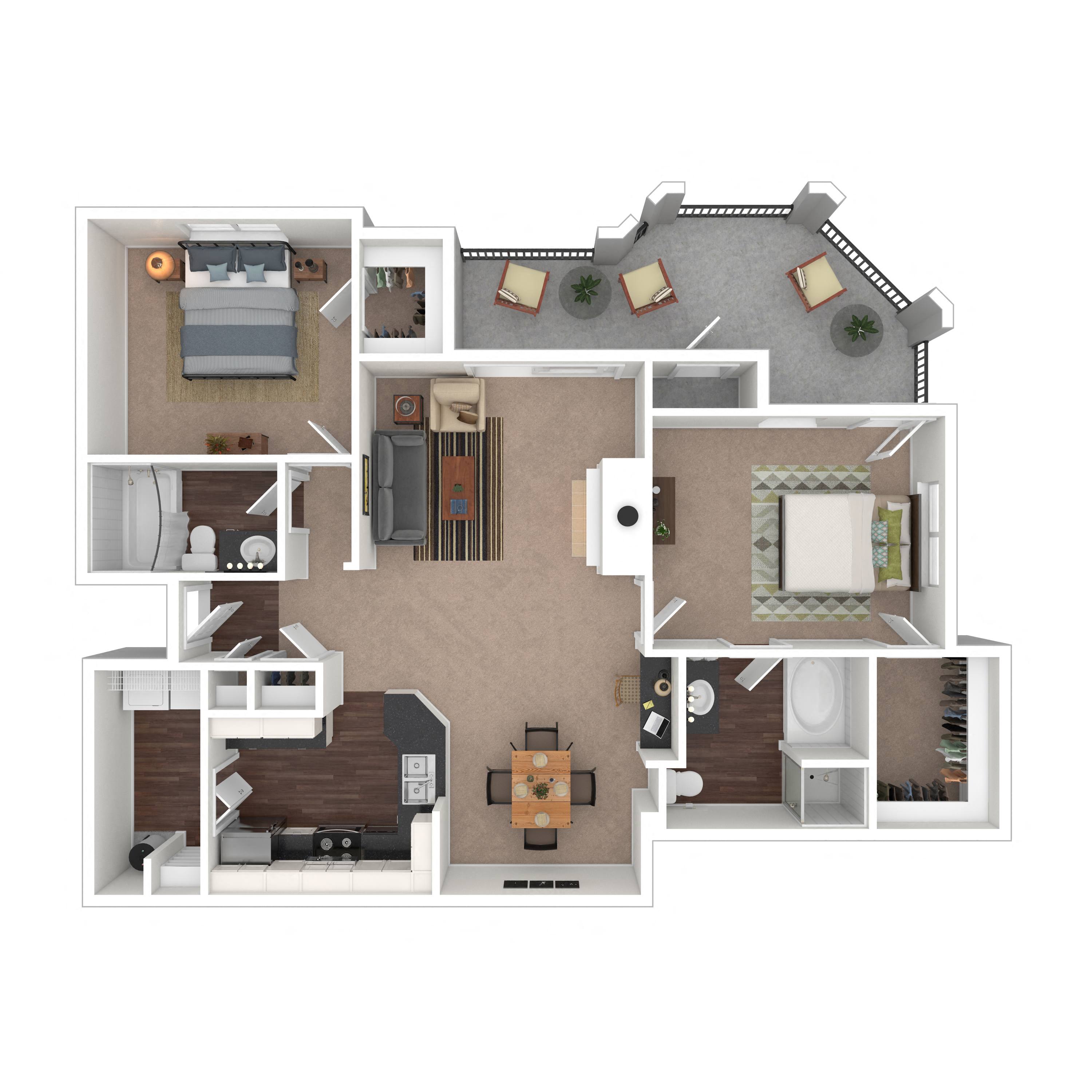 Floor plan layout diagram for 2C-R