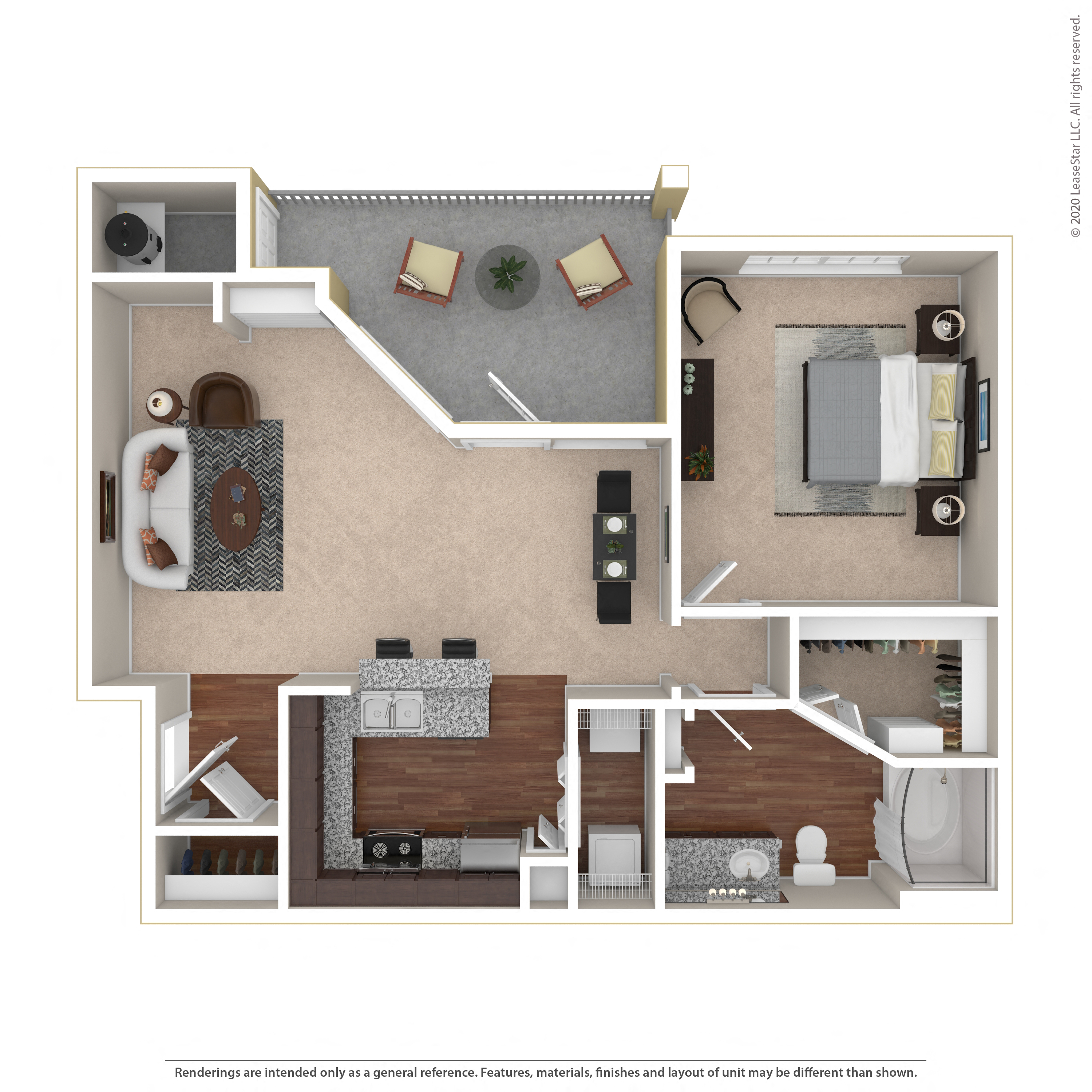 Floor plan layout diagram for 1B